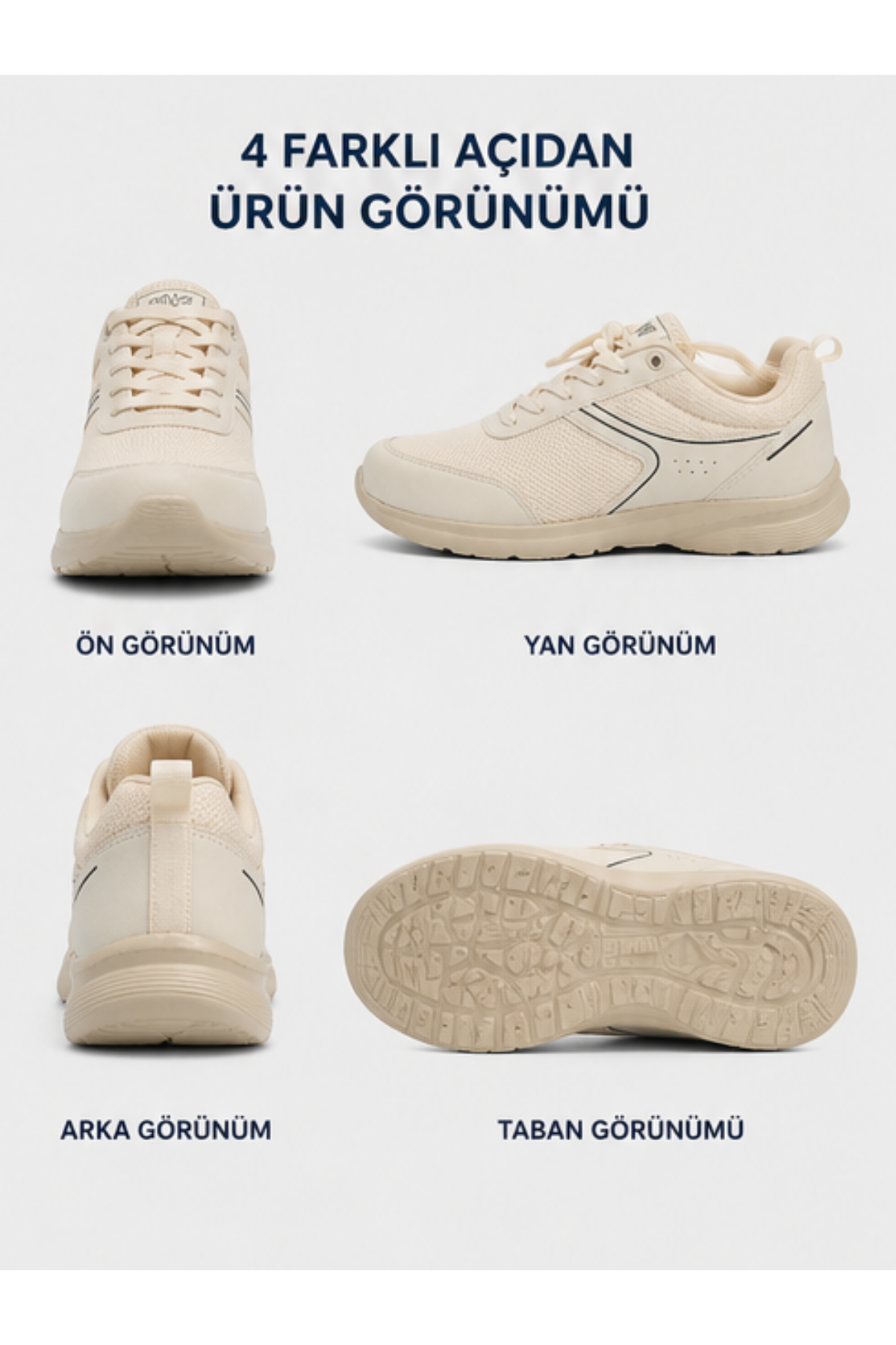 Walkmax Pro Bej Kadın Ultra Hafif Ekstra Rahat Ortopedik Nefes Alabilen Günlük Yürüyüş Ayakkabısı