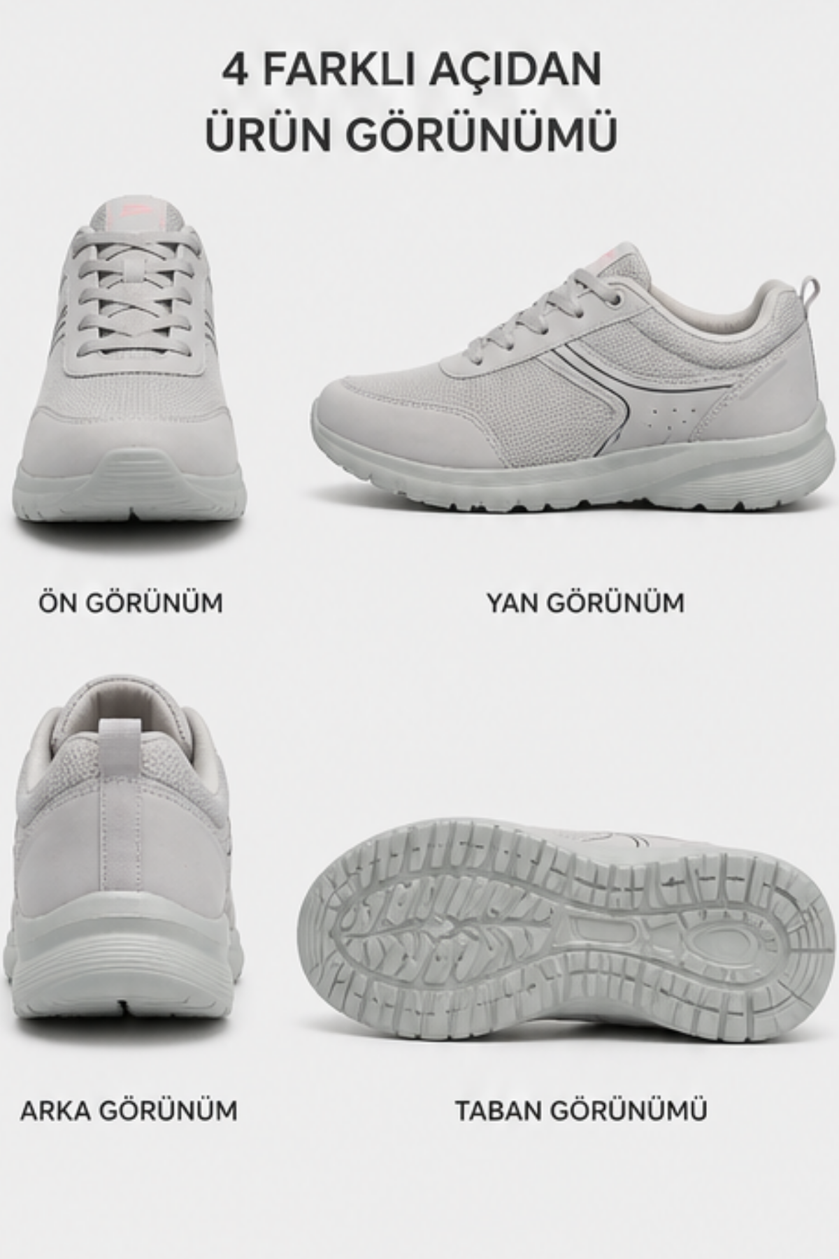 Walkmax Pro Buz Gri Kadın Ultra Hafif Ekstra Rahat Ortopedik Nefes Alabilen Günlük Yürüyüş Ayakkabısı