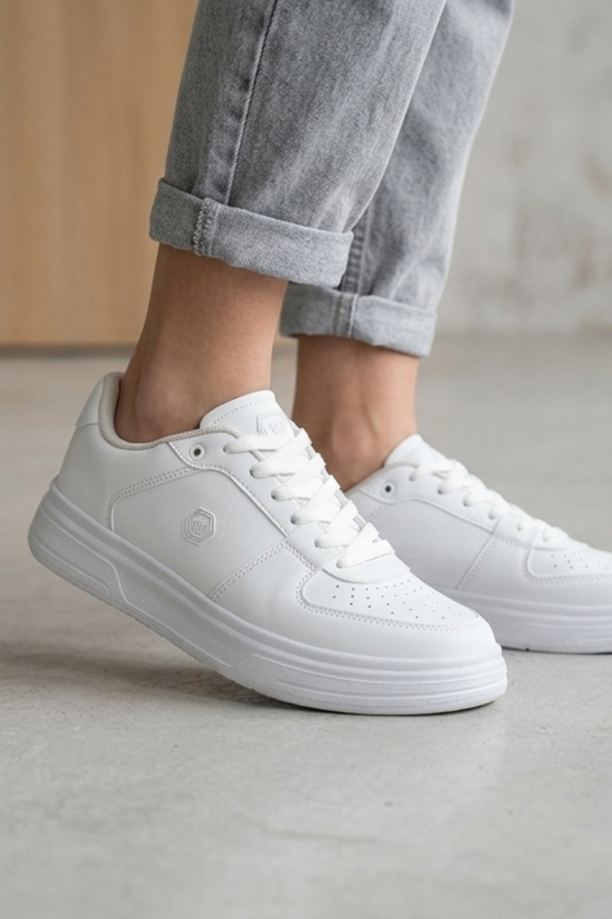 Daily Comfort Beyaz Rahat Günlük Yumuşak Tabanlı 4 Mevsim Trend Sneaker Ayakkabı