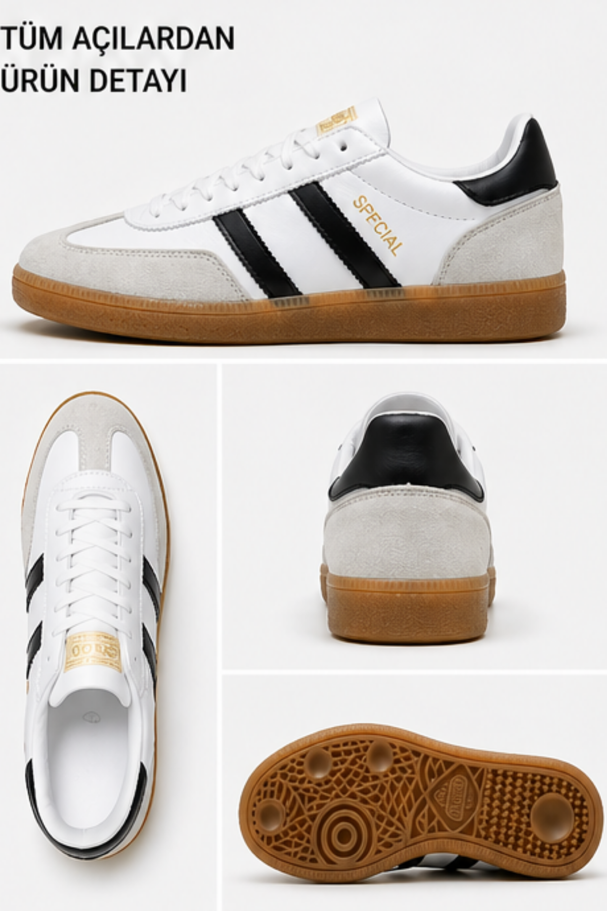 Timeless Classic Beyaz Siyah Premium Konfor & Zamansız Stil Günlük Unisex Sneaker Ayakkabı