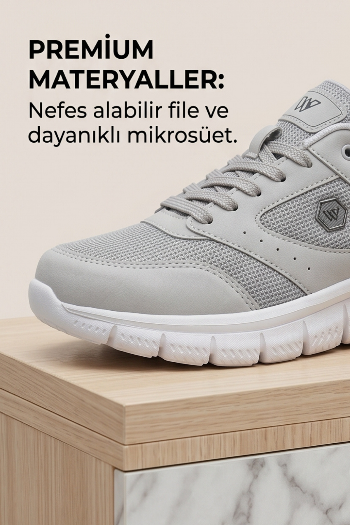 Büyük Beden Ortopedik Rahat Taban Bağcıklı Triko File Yazlık Spor Yürüyüş 45 46 47 Numara Ayakkabı Sneaker