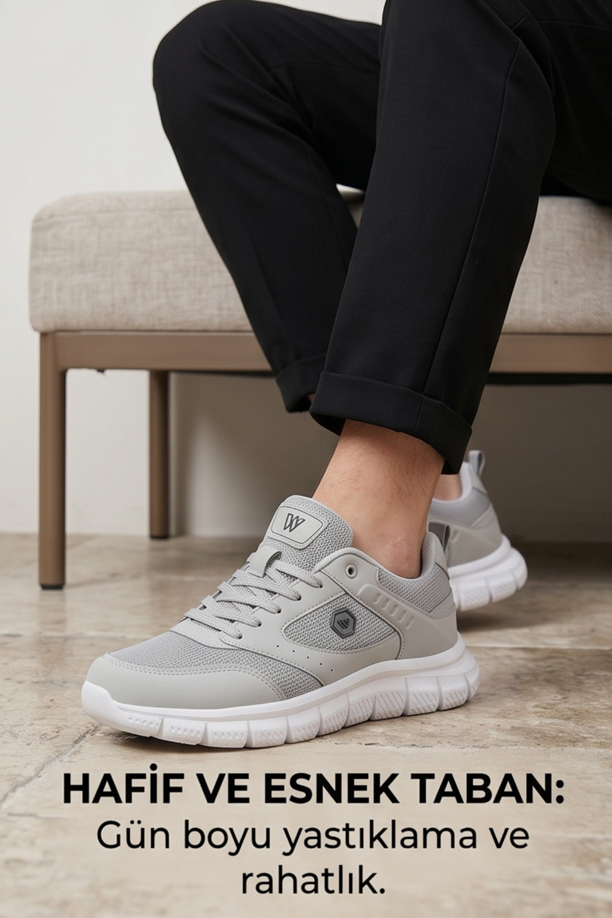 Büyük Beden Ortopedik Rahat Taban Bağcıklı Triko File Yazlık Spor Yürüyüş 45 46 47 Numara Ayakkabı Sneaker