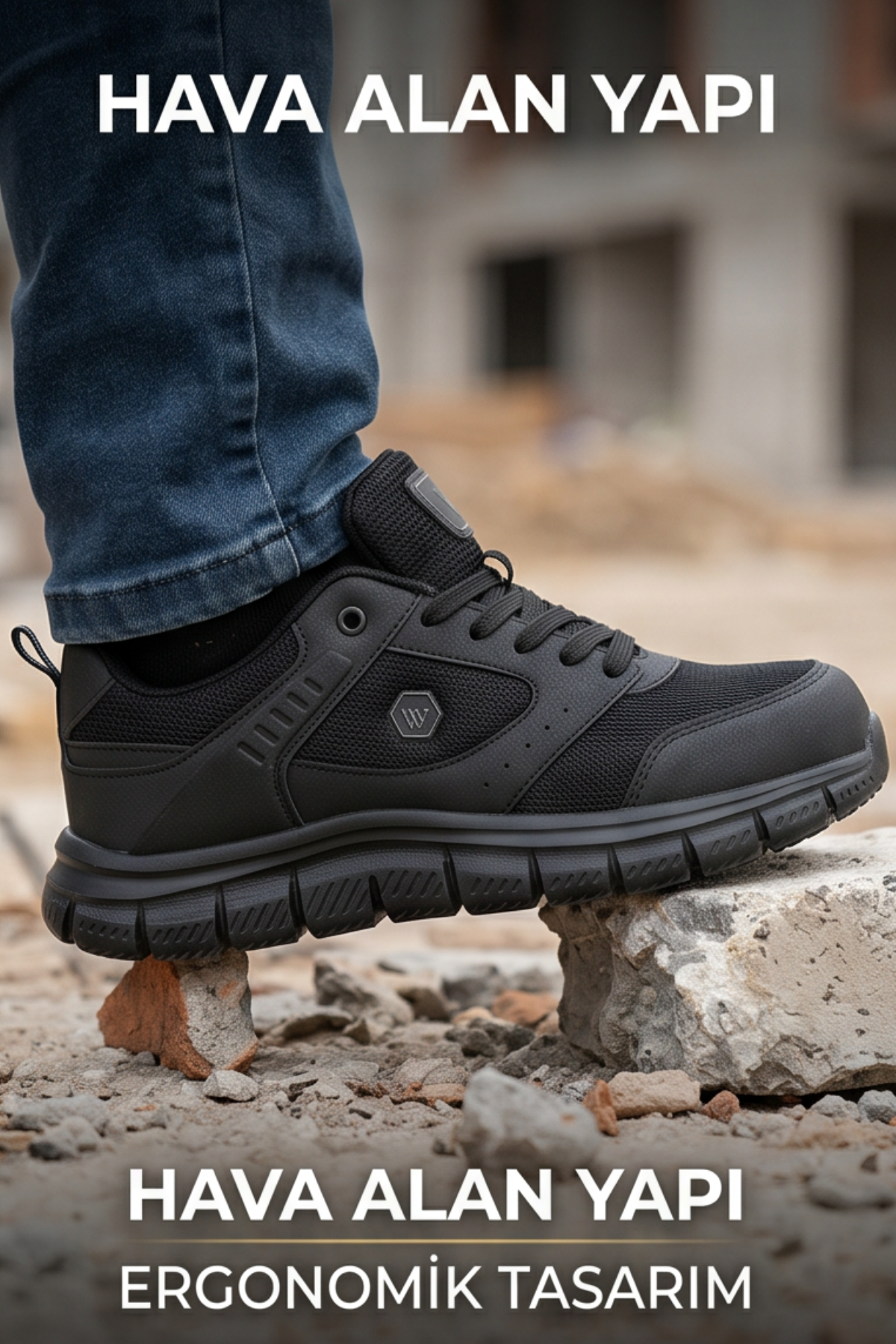 AEROSTRIDE Flex Ultra Comfort Max Siyah Unisex Spor Ayakkabı Hafif Nefes Alabilen Günlük Rahat Yürüyüş Sneaker