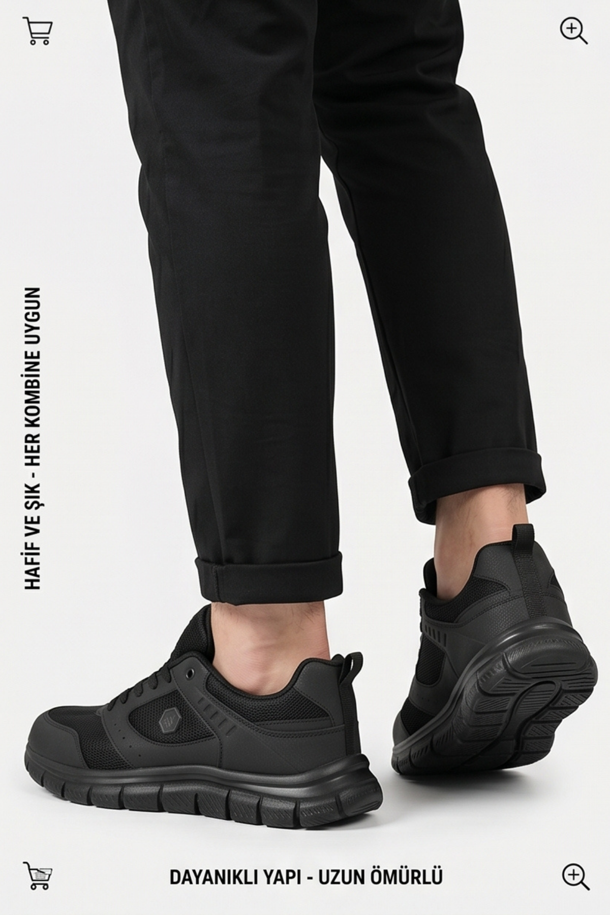 AEROSTRIDE Flex Ultra Comfort Max Siyah Unisex Spor Ayakkabı Hafif Nefes Alabilen Günlük Rahat Yürüyüş Sneaker