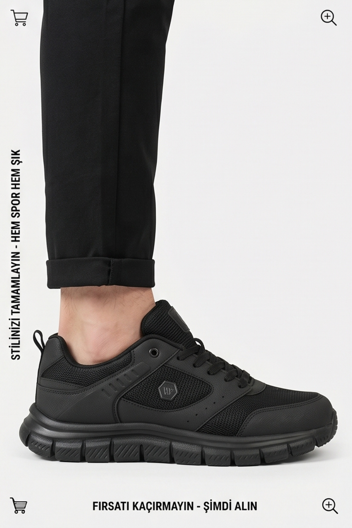 AEROSTRIDE Flex Ultra Comfort Max Siyah Unisex Spor Ayakkabı Hafif Nefes Alabilen Günlük Rahat Yürüyüş Sneaker