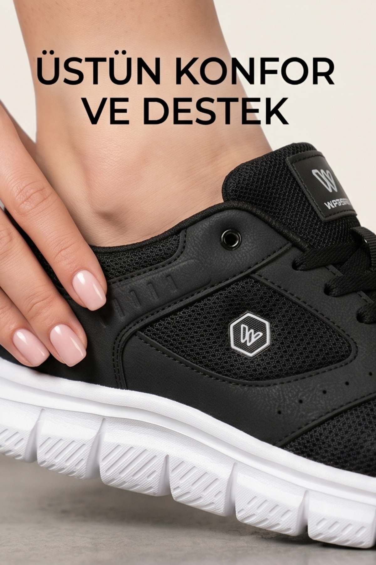 AEROSTRIDE Flex Ultra Comfort Max Siyah Beyaz Unisex Spor Ayakkabı Hafif Nefes Alabilen Günlük Rahat Yürüyüş Sneaker