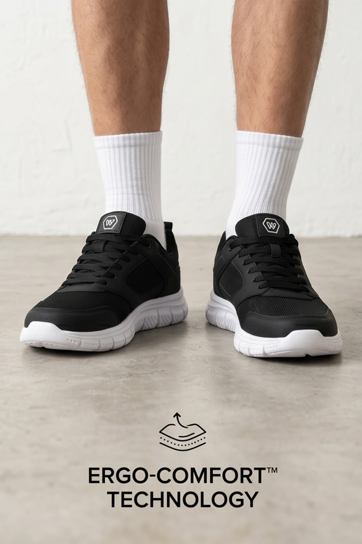 AEROSTRIDE Flex Ultra Comfort Max Siyah Beyaz Unisex Spor Ayakkabı Hafif Nefes Alabilen Günlük Rahat Yürüyüş Sneaker