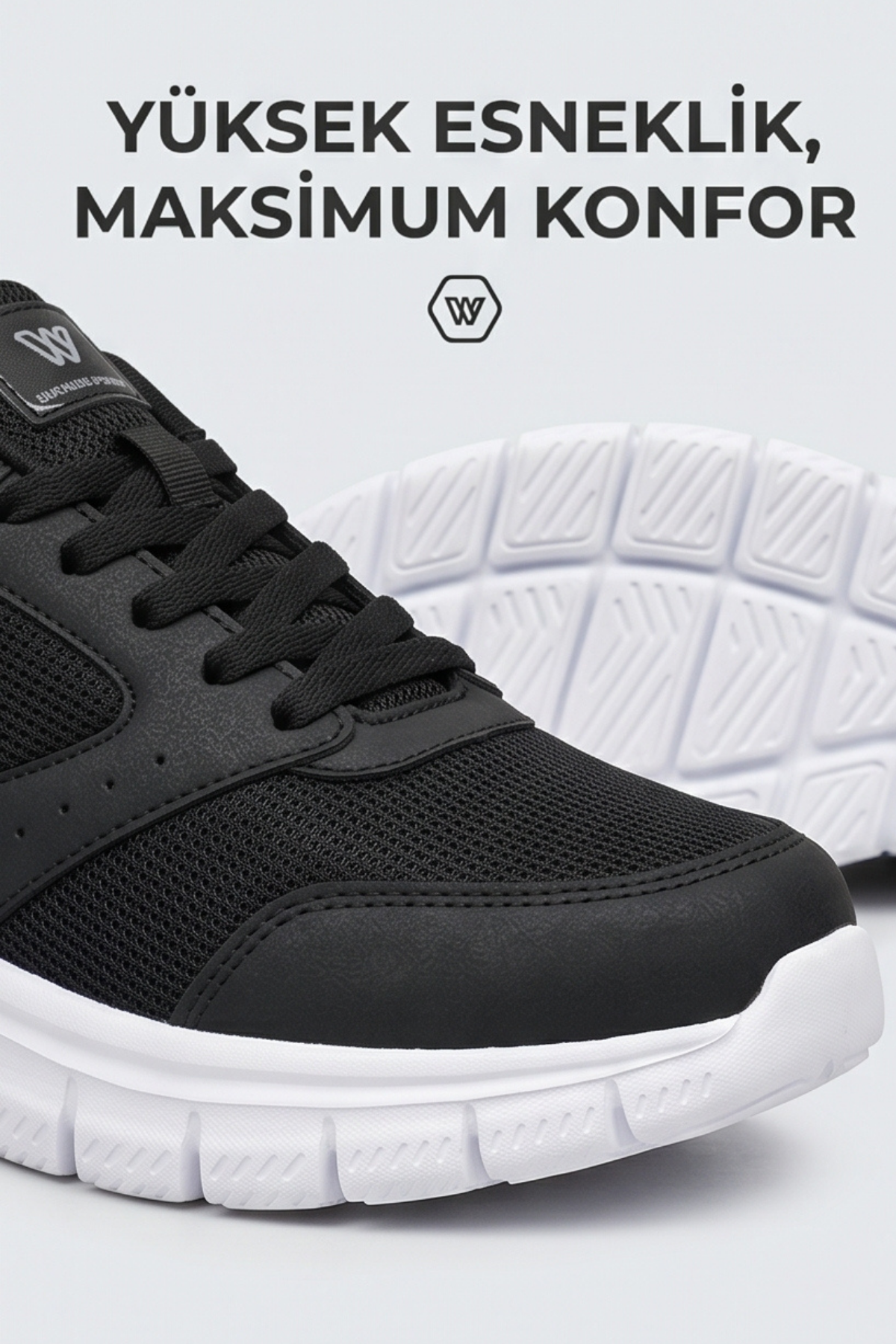 AEROSTRIDE Flex Ultra Comfort Max Siyah Beyaz Unisex Spor Ayakkabı Hafif Nefes Alabilen Günlük Rahat Yürüyüş Sneaker
