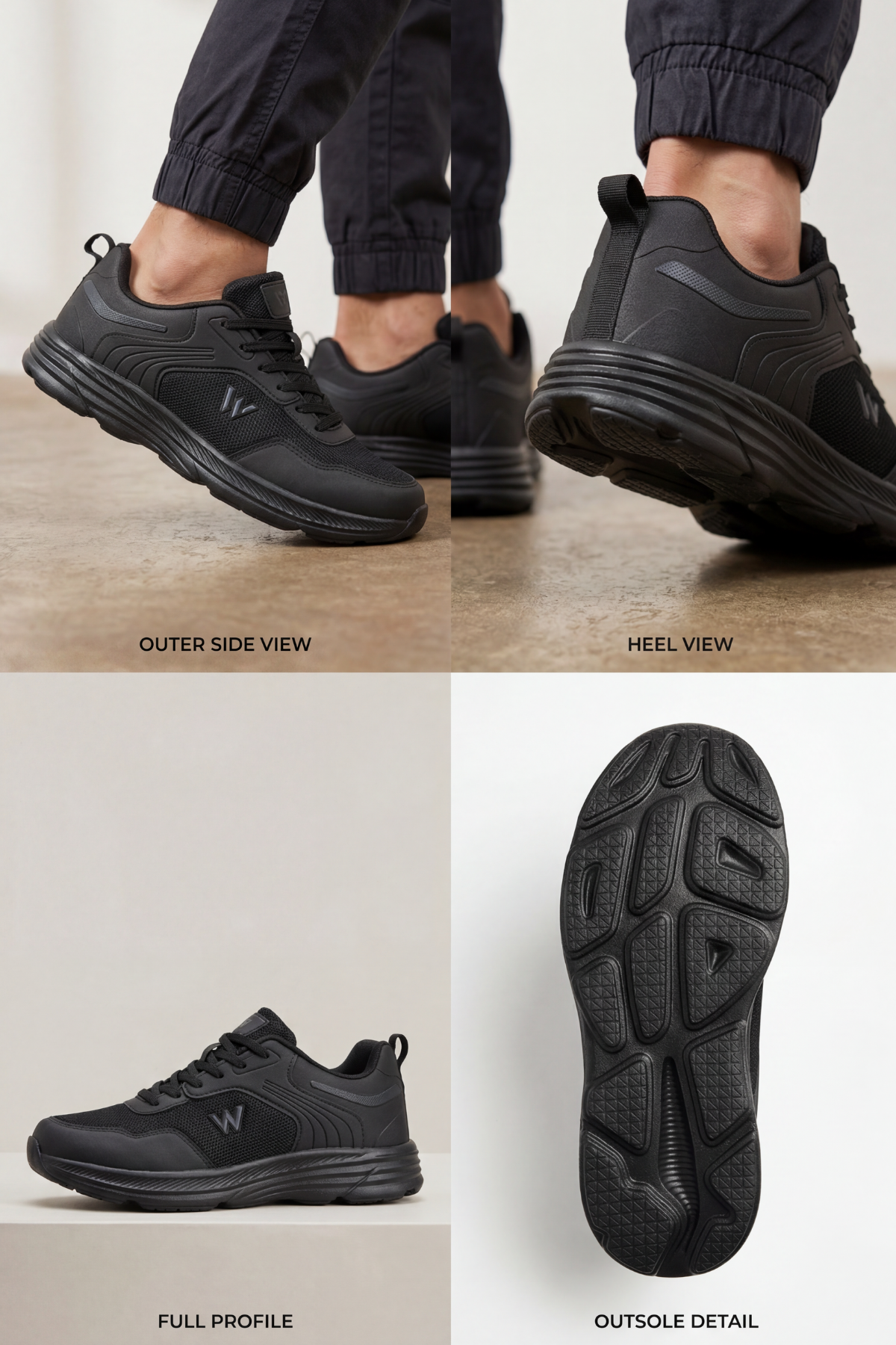 Comfy Step Siyah Günlük Spor Sneaker – Kaymaz Taban Konfor Serisi Erkek Ayakkabı 