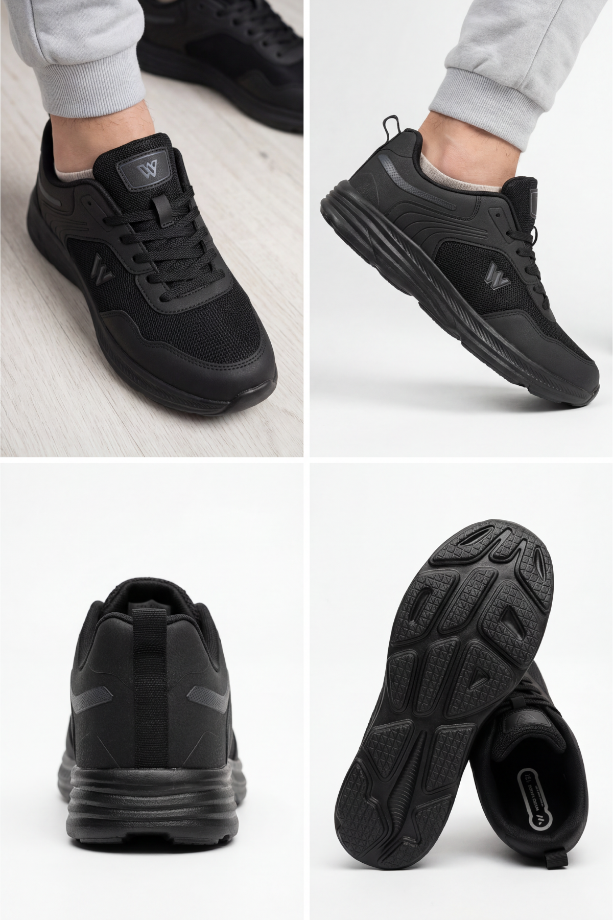 Comfy Step Siyah Günlük Spor Sneaker – Kaymaz Taban Konfor Serisi Erkek Ayakkabı 