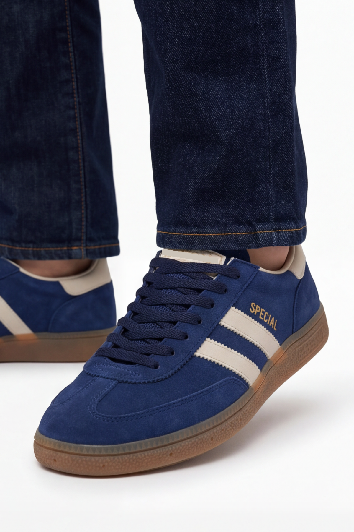 Timeless Classic Beyaz Lacivert-Bej Premium Konfor & Zamansız Stil Günlük Unisex Sneaker Ayakkabı