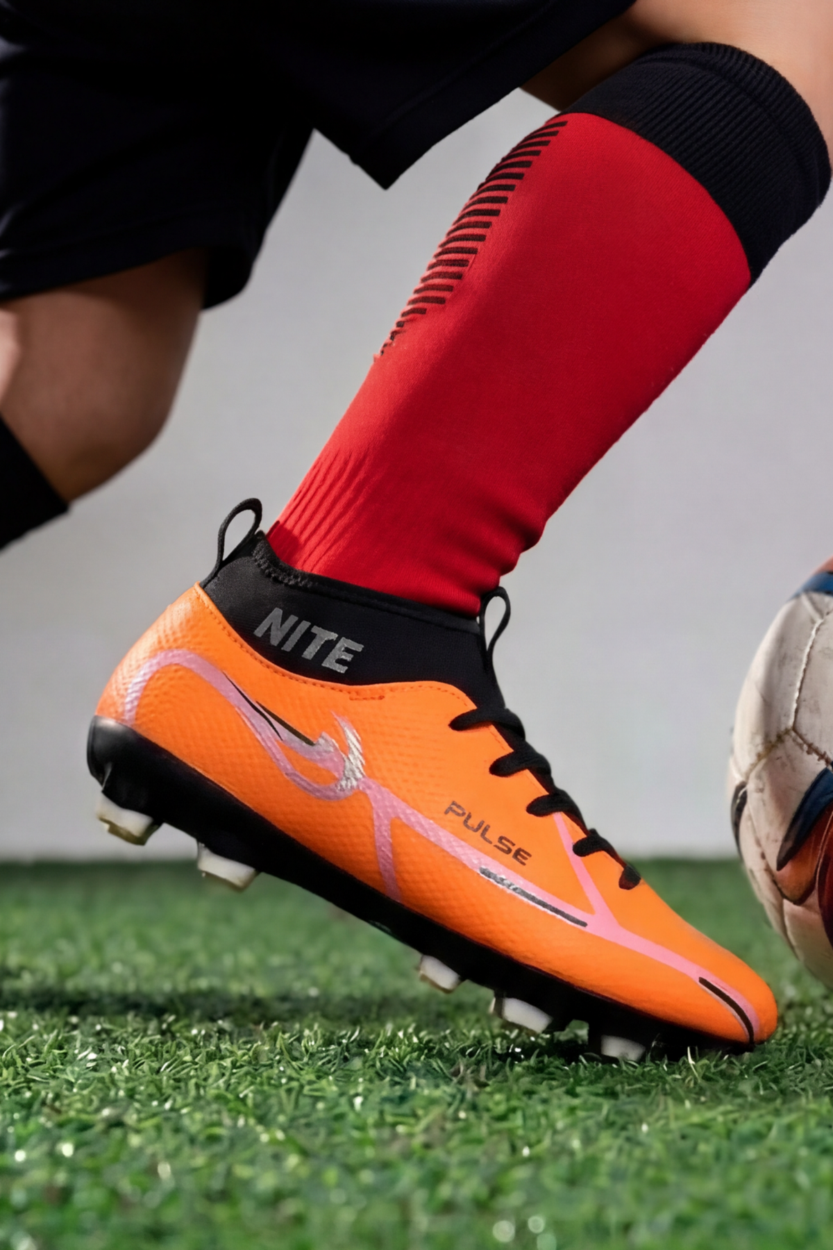 AEROFLOW VELOCITY SOCK Turuncu Hafif Yüksek Hız Maksimum Zemin Tutuş Teknolojili Çoraplı Çocuk Krampon