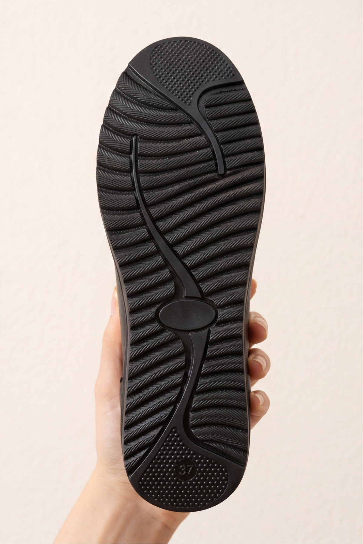 Comfort-Flex Siyah Hafif Yüksek Tabanlı Kadın Loafer - Anne Ayakkabısı - Günlük Rahat Esnek Yan Bantlı Dolgu Taban Ayakkabı