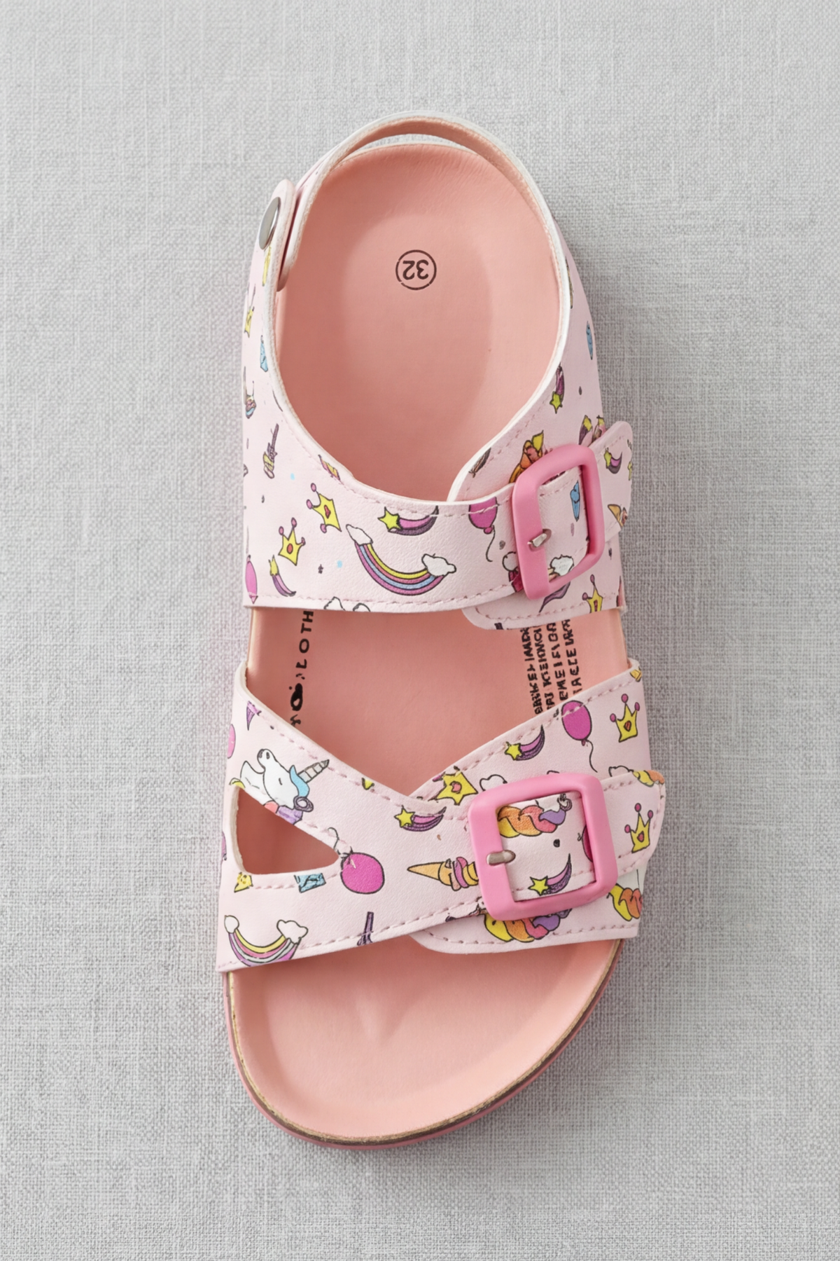 Ponchiq Kız Çocuk Pembe Baskılı Yazlık Sandalet 26-35