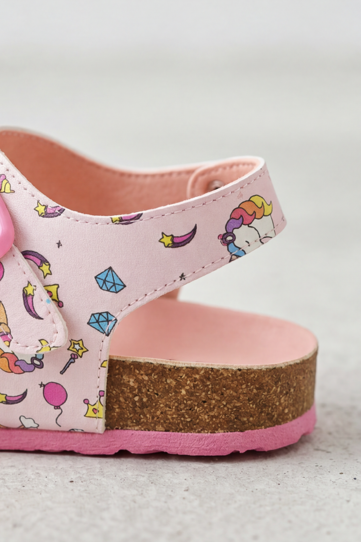 Ponchiq Kız Çocuk Pembe Baskılı Yazlık Sandalet 26-35