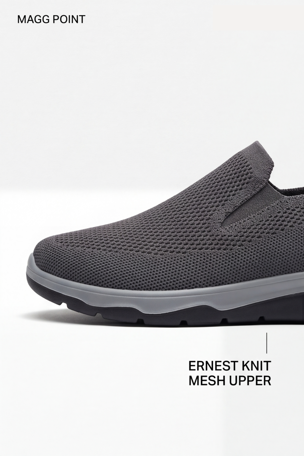 Ultra Hafif Nefes Alabilir Füme Gri Slip-On Sneaker Günlük Rahat Erkek Spor Ayakkabı