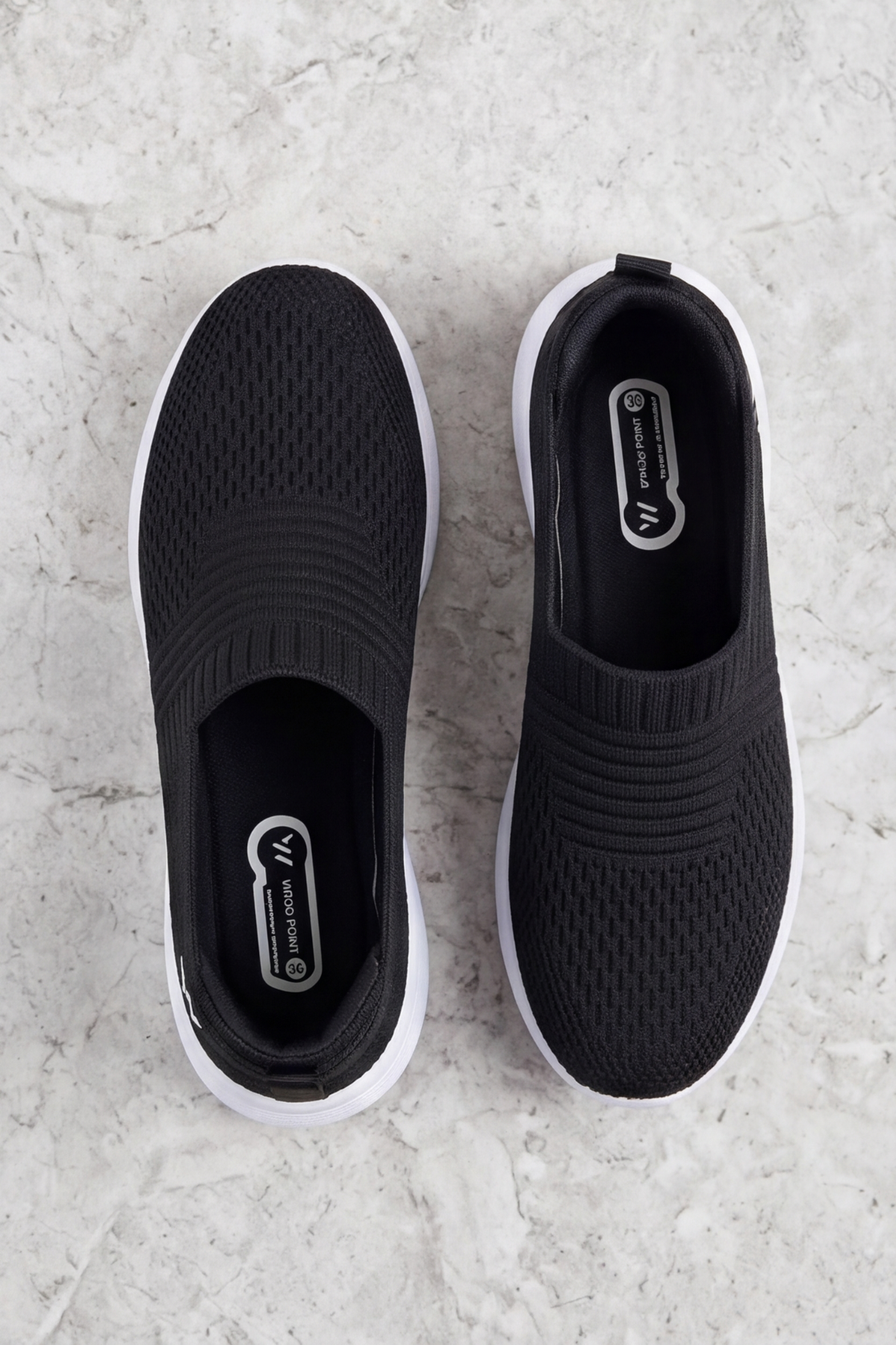 CloudWalk Comfort Siyah Beyaz Rahat Günlük Yumuşak Tabanlı 4 Mevsim Trend Kadın Slip-On Sneaker Ayakkabı