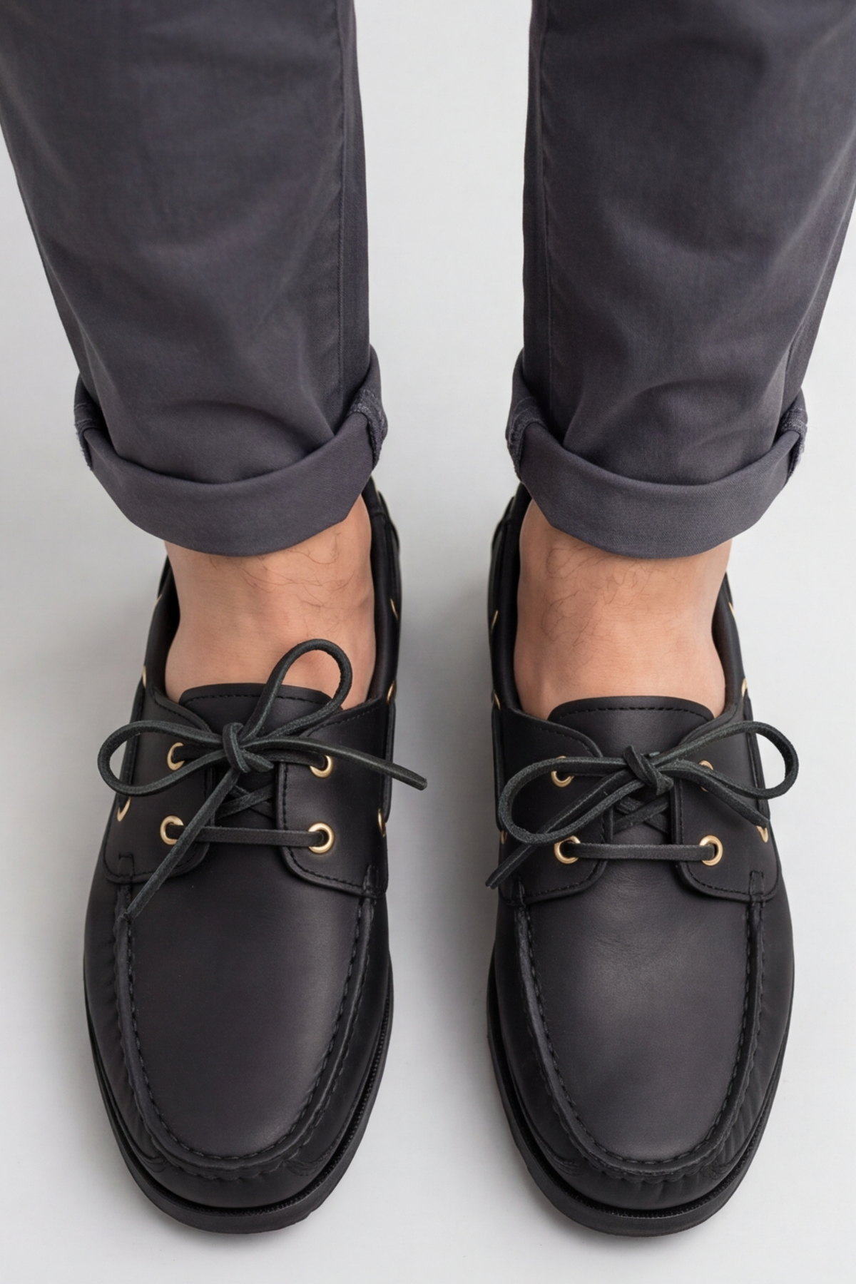 Royal Marine Siyah Premium Deri Erkek Loafer - El İşçiliği Özel Tasarım Klasik Gemi Ayakkabısı (Boat Shoe) Serisi