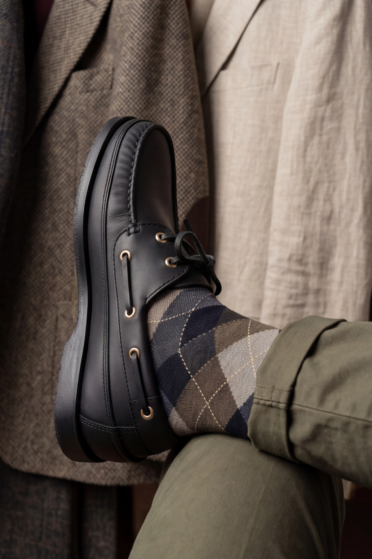 Royal Marine Siyah Premium Deri Erkek Loafer - El İşçiliği Özel Tasarım Klasik Gemi Ayakkabısı (Boat Shoe) Serisi