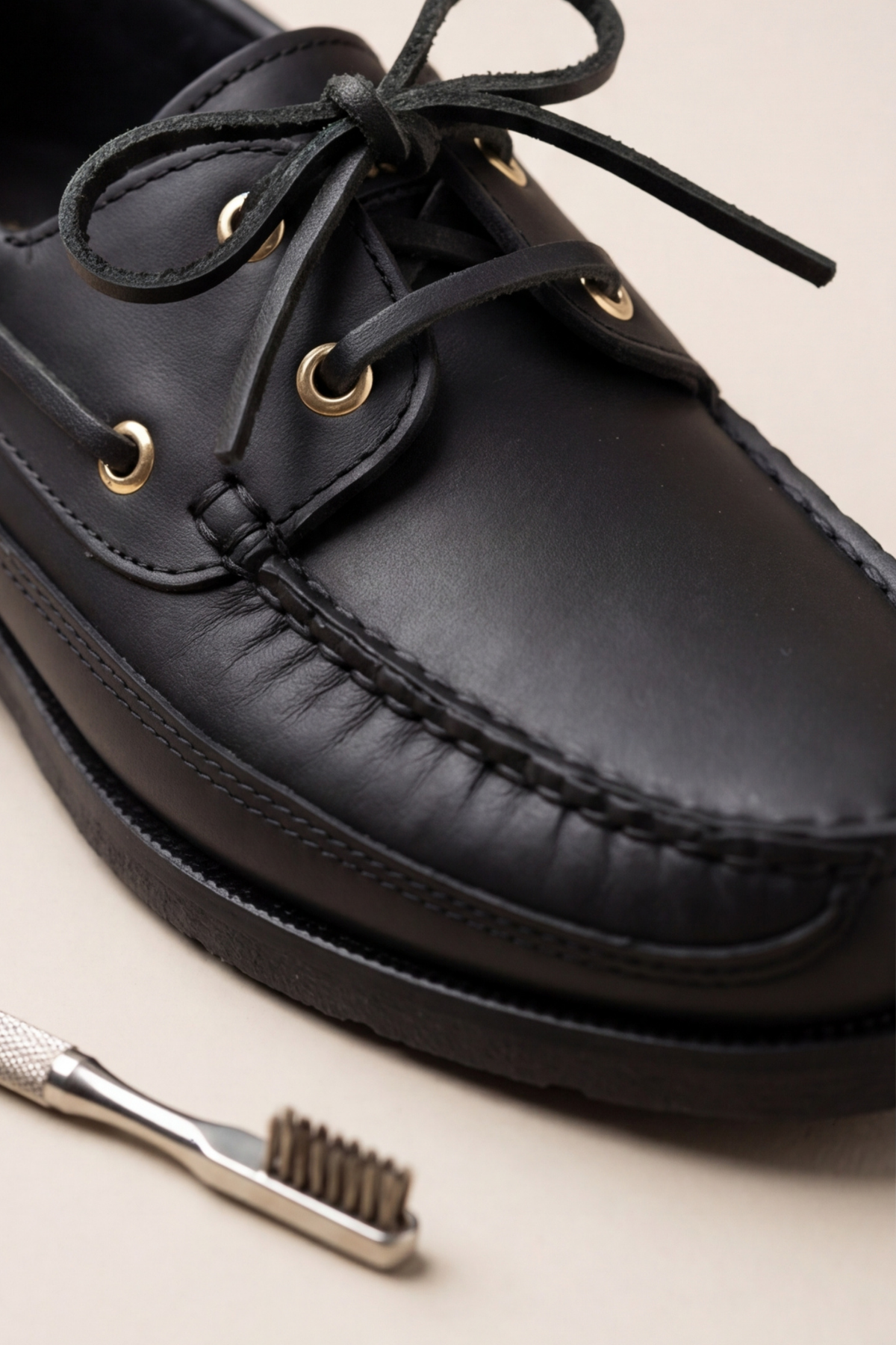 Royal Marine Siyah Premium Deri Erkek Loafer - El İşçiliği Özel Tasarım Klasik Gemi Ayakkabısı (Boat Shoe) Serisi