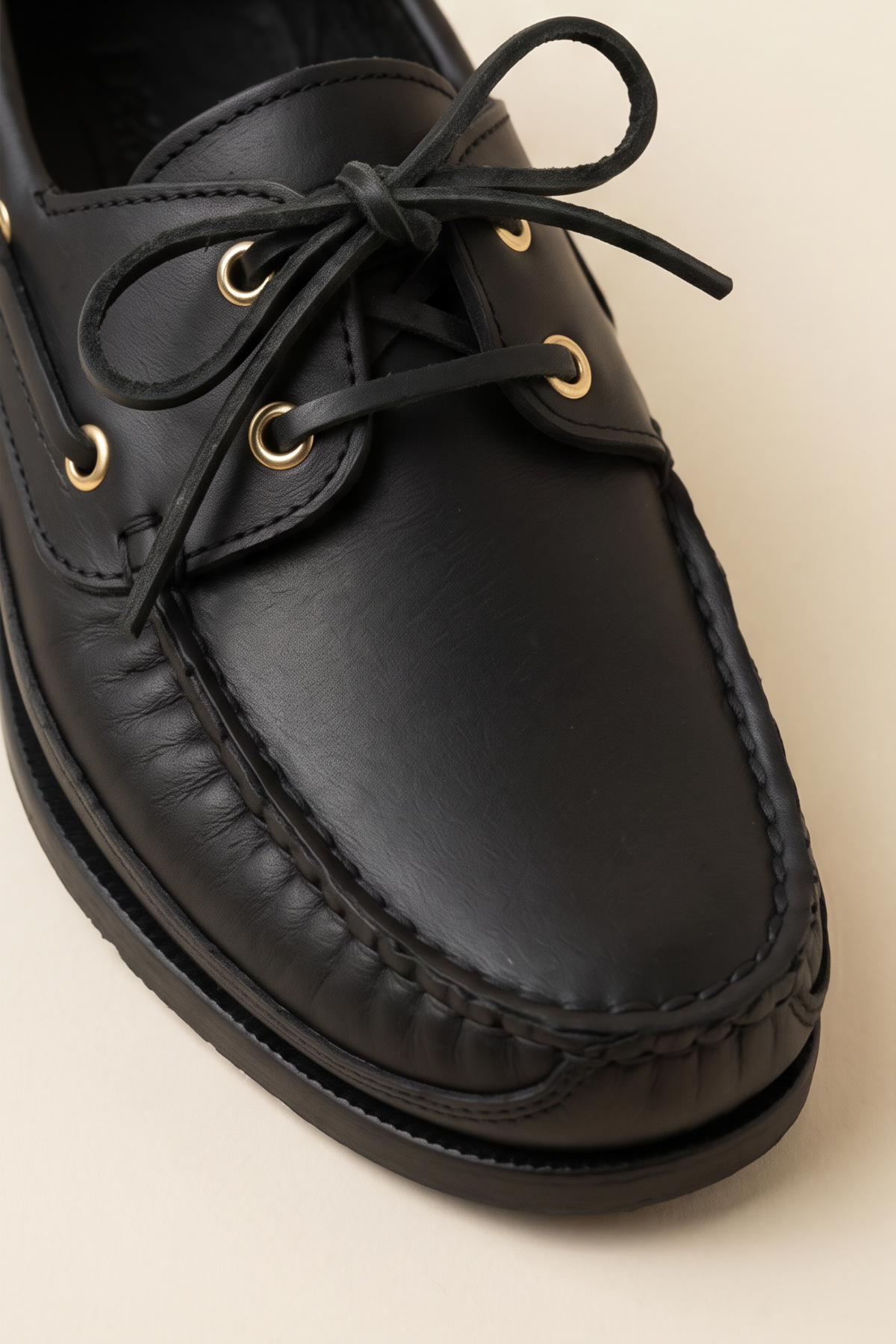 Royal Marine Siyah Premium Deri Erkek Loafer - El İşçiliği Özel Tasarım Klasik Gemi Ayakkabısı (Boat Shoe) Serisi