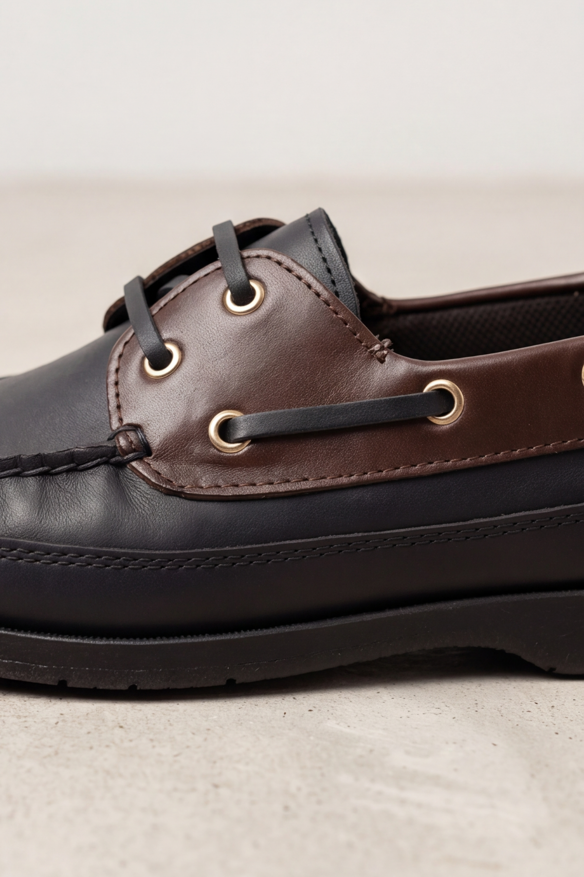Royal Marine Siyah Kahve Premium Deri Erkek Loafer - El İşçiliği Özel Tasarım Klasik Gemi Ayakkabısı (Boat Shoe) Serisi