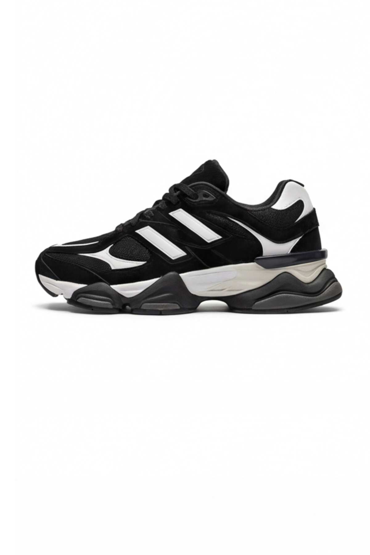 Cloud-Strut Retro-Modern Unisex Sneaker - Yüksek Tabanlı, Nefes Alabilen File Panelli Siyah Beyaz Günlük Spor Ayakkabı ve Yürüyüş Serisi