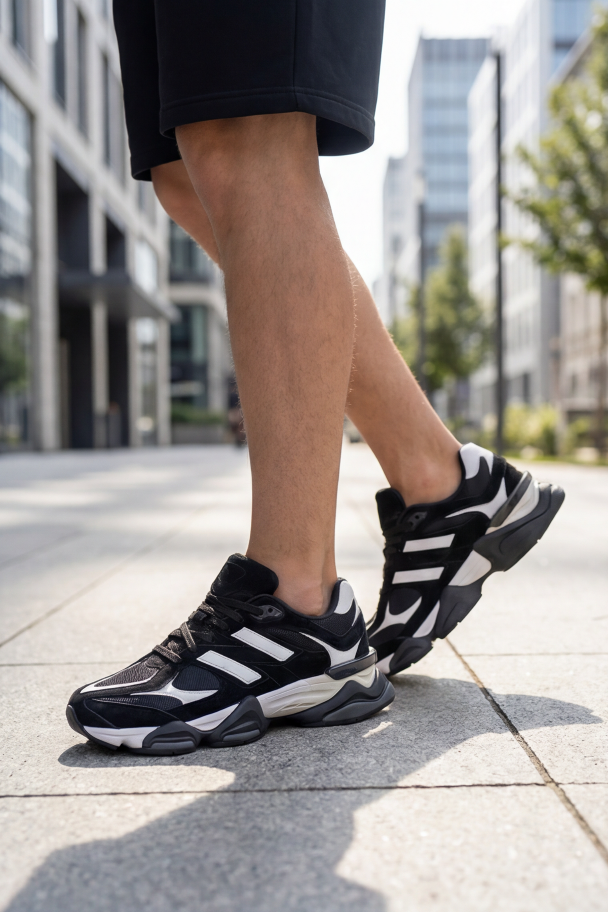 Cloud-Strut Retro-Modern Unisex Sneaker - Yüksek Tabanlı, Nefes Alabilen File Panelli Siyah Beyaz Günlük Spor Ayakkabı ve Yürüyüş Serisi
