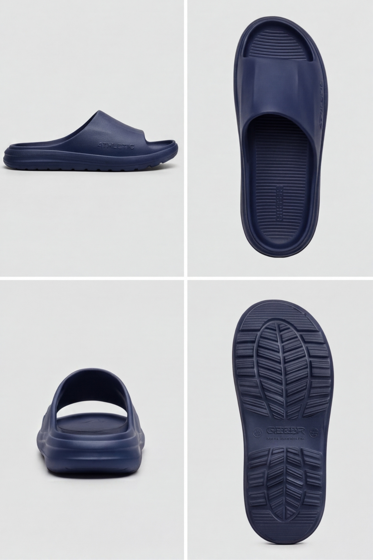 Athletic Comfort-Soft Serisi - Lacivert Anatomik Tabanlı, Ultra Hafif ve Esnek Erkek Plaj, Havuz, Ev, Banyo ve Günlük Kullanım Terliği: Yüksek Yastıklamalı Kaymaz Taban Tasarımı Terlik