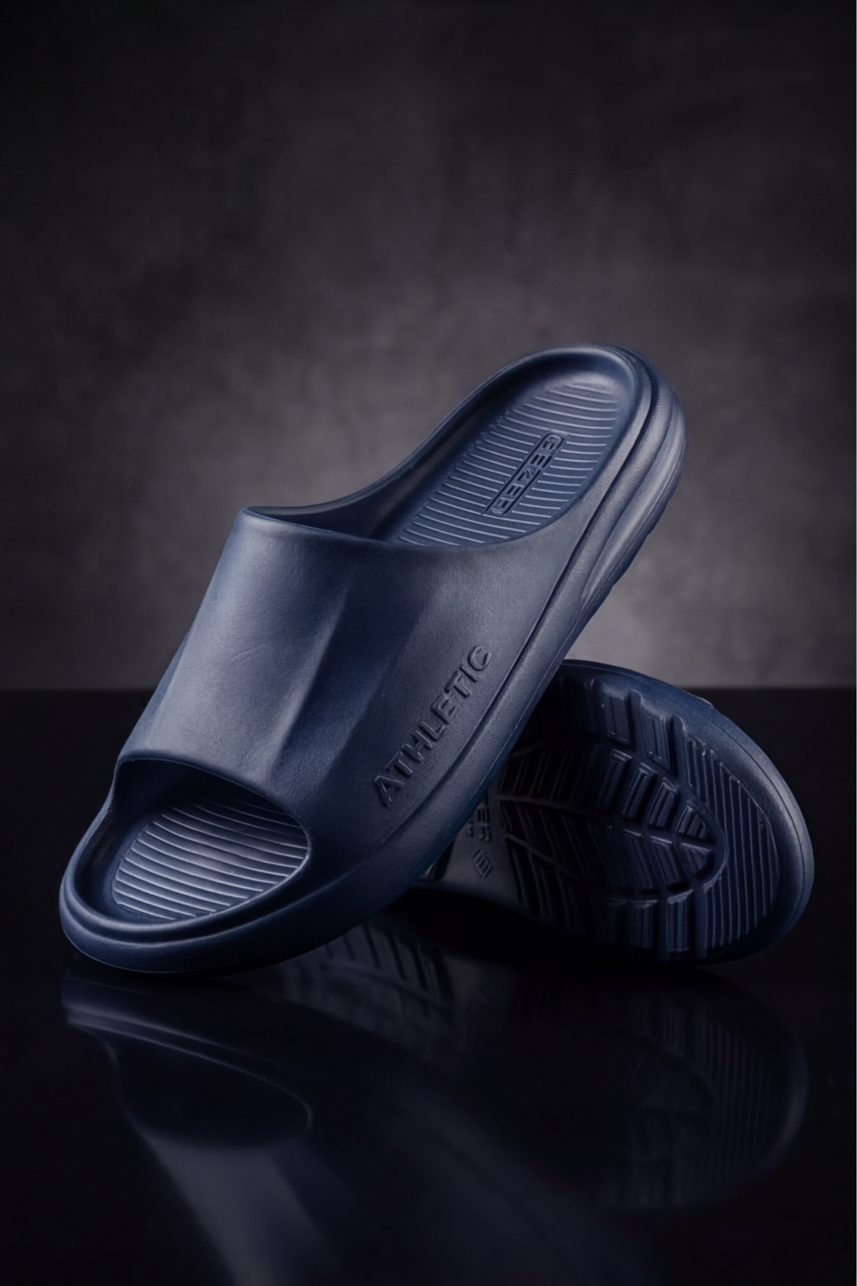 Athletic Comfort-Soft Serisi - Lacivert Anatomik Tabanlı, Ultra Hafif ve Esnek Erkek Plaj, Havuz, Ev, Banyo ve Günlük Kullanım Terliği: Yüksek Yastıklamalı Kaymaz Taban Tasarımı Terlik