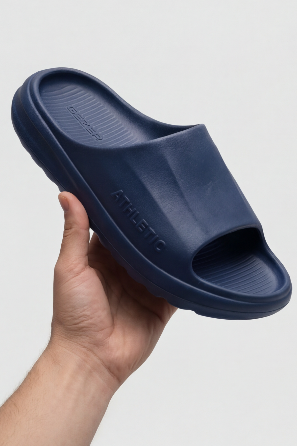 Athletic Comfort-Soft Serisi - Lacivert Anatomik Tabanlı, Ultra Hafif ve Esnek Erkek Plaj, Havuz, Ev, Banyo ve Günlük Kullanım Terliği: Yüksek Yastıklamalı Kaymaz Taban Tasarımı Terlik