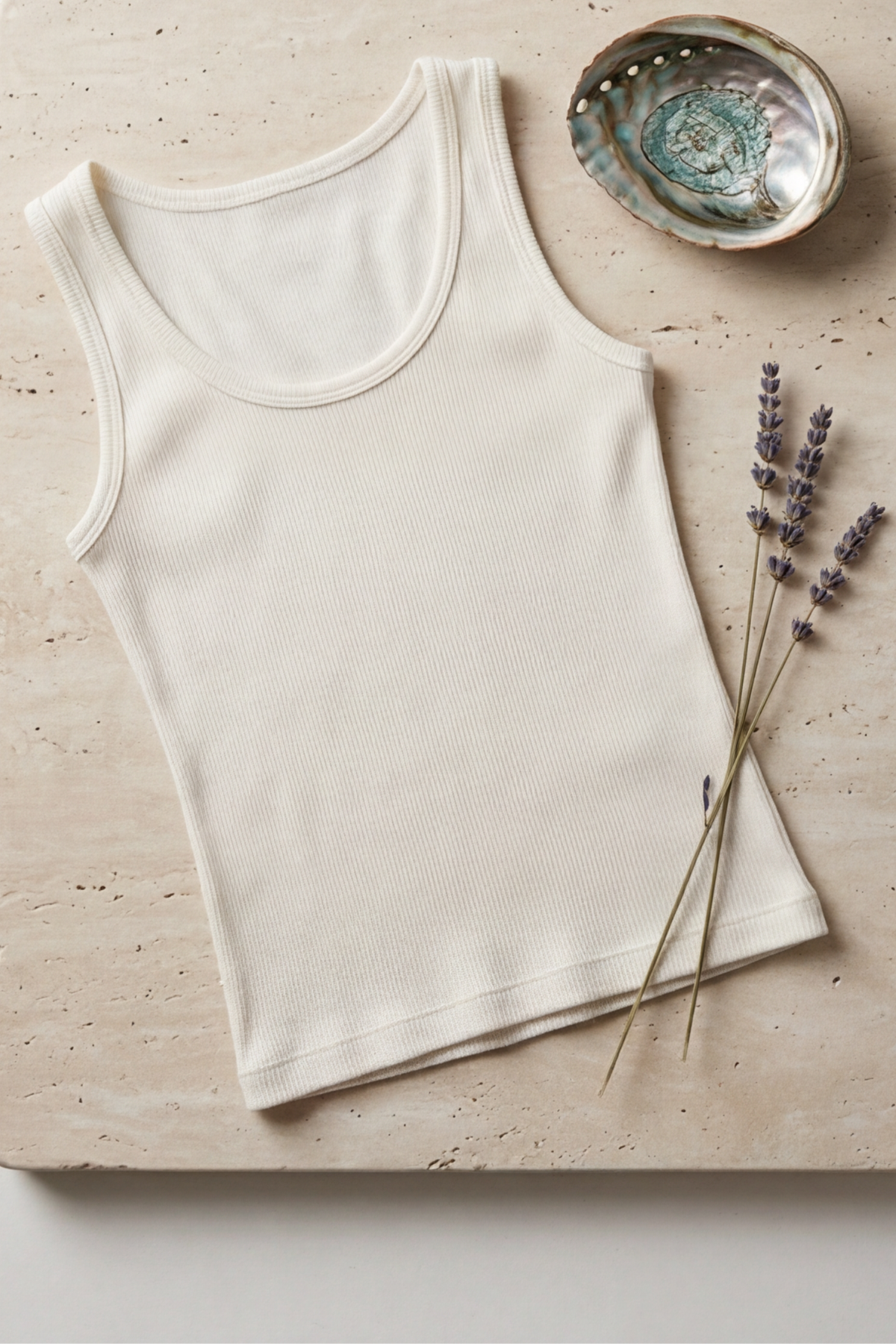Premium Fitilli Pamuklu Esnek Kumaş Ekru Kadın Crop Atlet - U Yakalı Spor ve Şık Basic Bluz - Yumuşak Dokulu Slim Fit Yazlık Üst
