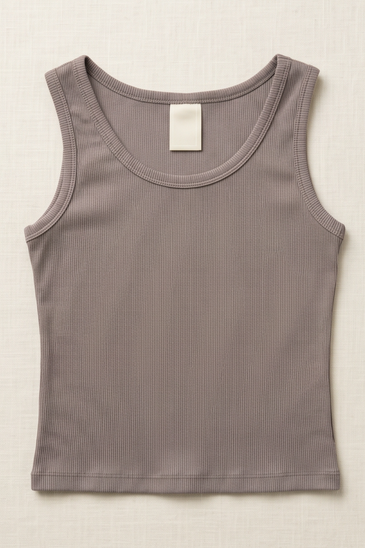 Premium Fitilli Esnek Kumaş Kadın Gri Crop Atlet - U Yakalı Spor ve Şık Basic Bluz - Yumuşak Dokulu Slim Fit Yazlık Üst