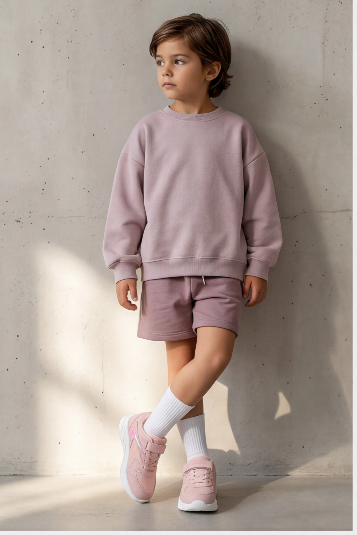 Nefes Alabilir Fileli ve Cırt Cırtlı Ortopedik Tabanlı Hafif Koşu ve Yürüyüş Kız Çocuk Spor Ayakkabısı - Pudra Pembe Comfort Seri