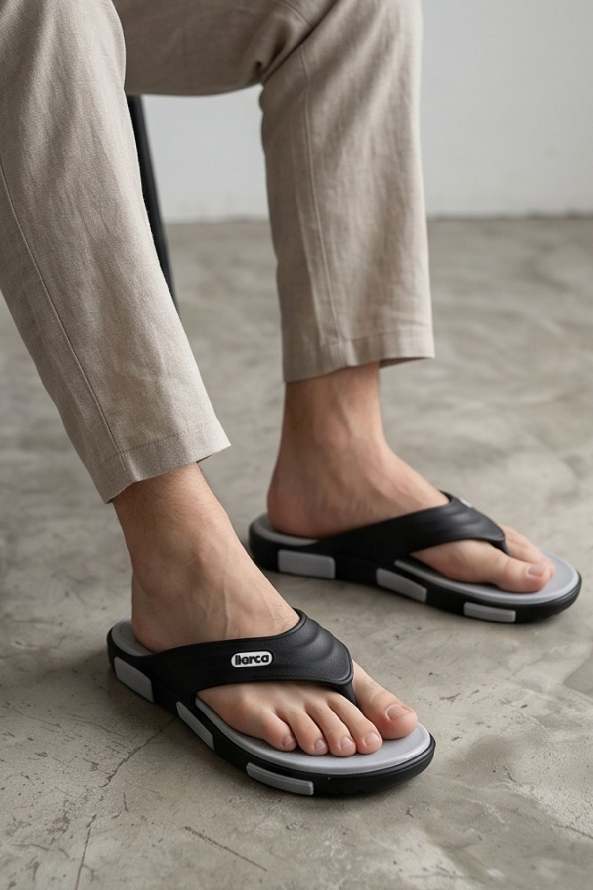 TwinSole-Flex Çift Katmanlı Anatomik Tabanlı Kaymaz ve Esnek Erkek Parmak Arası Terlik Plaj ve Günlük Terlik