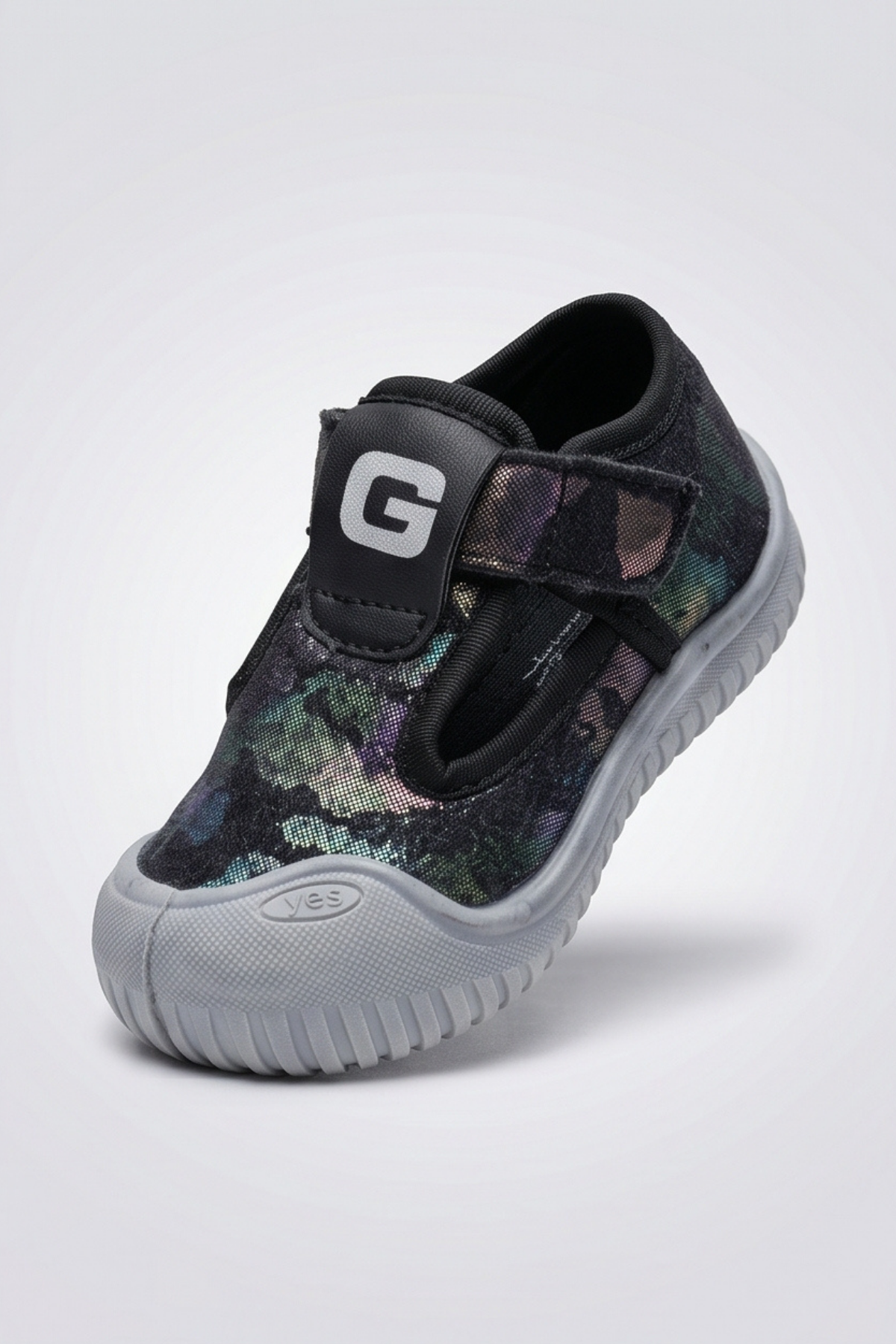 LuminaWalk-Esnek Tabanlı Burun Korumalı Cırt Cırtlı Unisex Kız Erkek Bebek Ayakkabısı - Parıltılı Kamuflaj Desenli Hafif İlk Adım Kreş ve Anaokulu Ayakkabısı