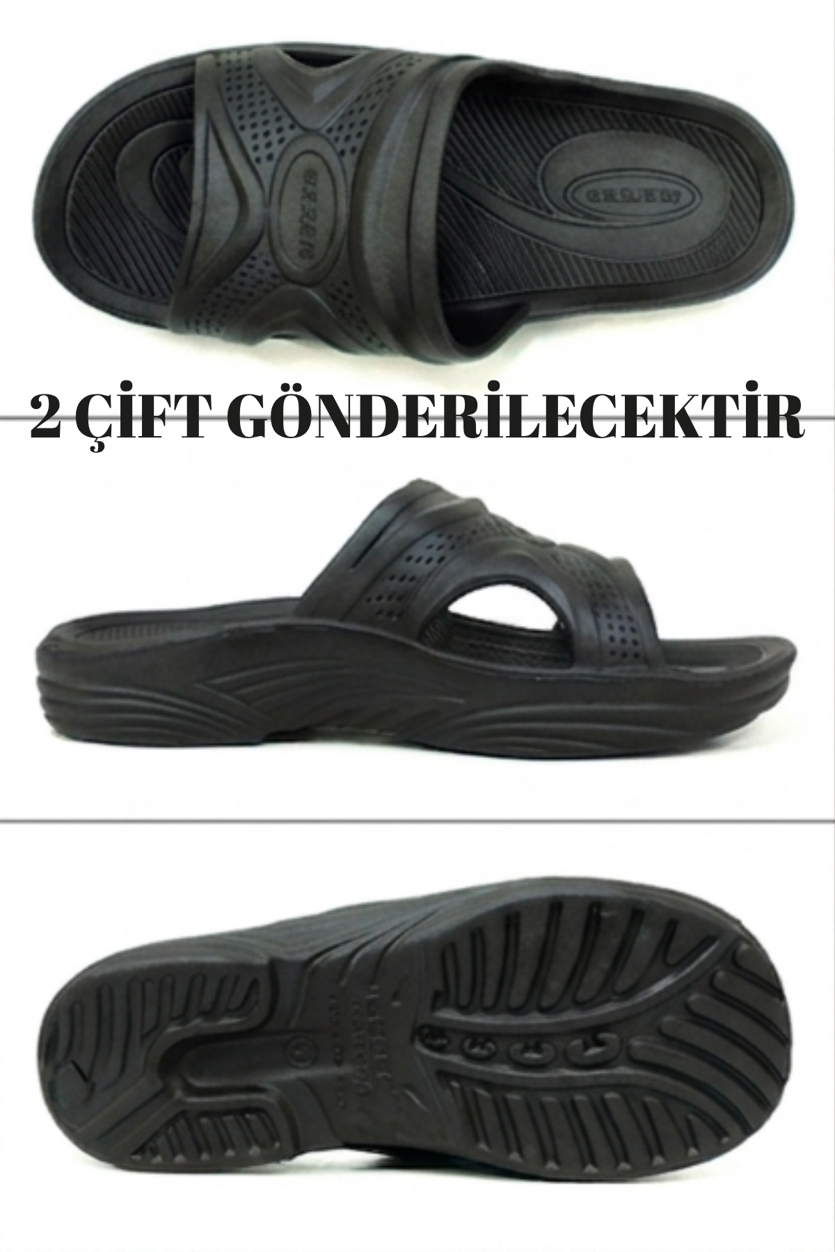 2 ADET GÖNDERİLECEKTİR - HydroFlex Unisex Siyah Anatomik Destekli Yumuşak Taban Plaj Havuz Terliği - Günlük Hafif Islak Zemin Kaymaz Ev ve Dış Mekan Spor Banyo Terlik