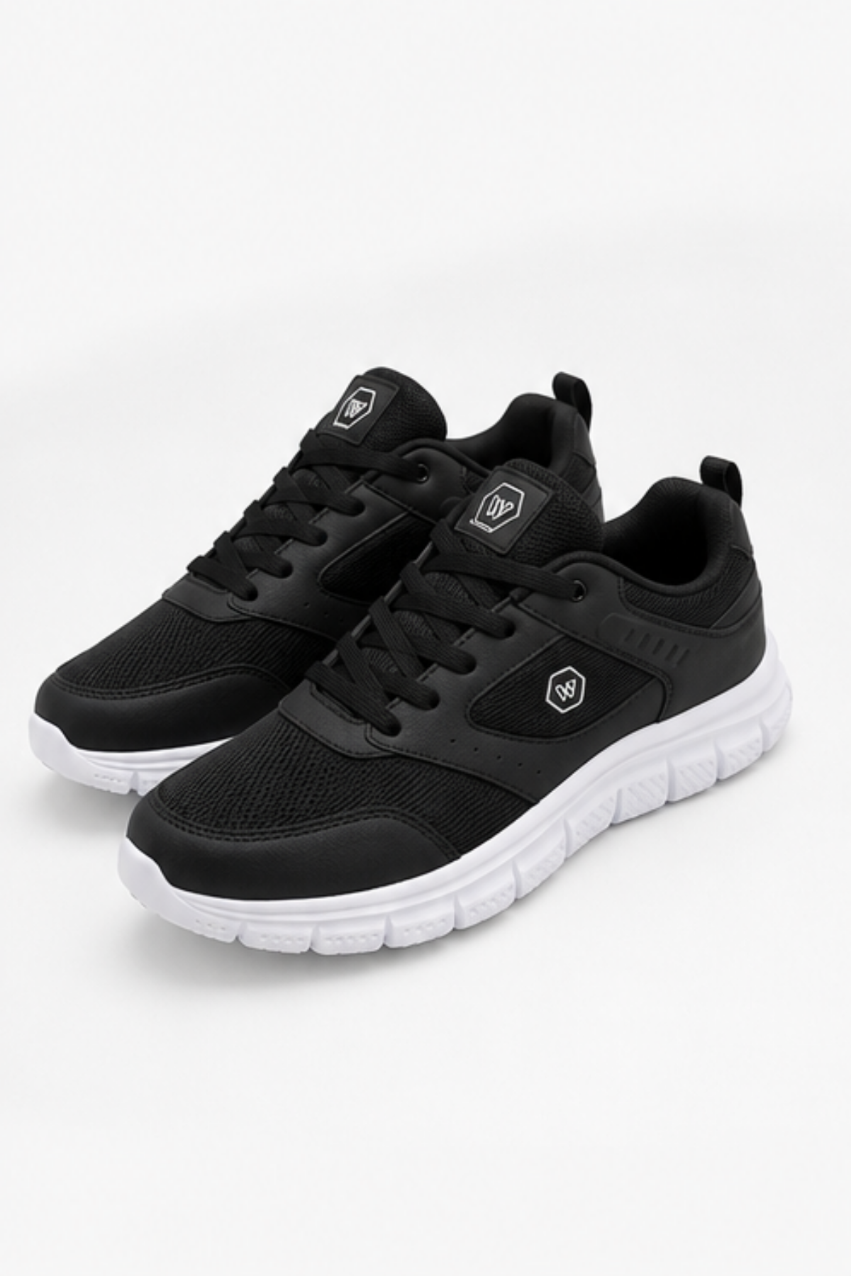 PureWalk Unisex Siyah Beyaz KalınTabanlı Spor Ayakkabı - Hafif Esnek Günlük Yürüyüş Sneaker Rahat Koşu ve Şehir Ayakkabısı