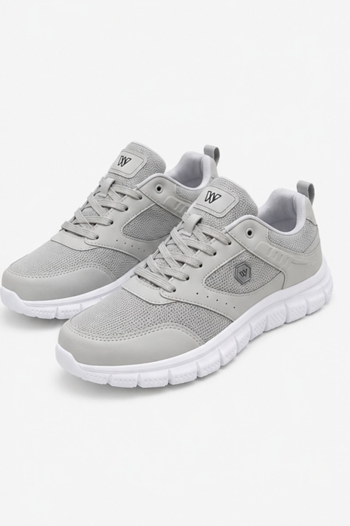 PureWalk Unisex Gri Kalın Tabanlı Spor Ayakkabı - Hafif Esnek Günlük Yürüyüş Sneaker Rahat Koşu ve Şehir Ayakkabısı