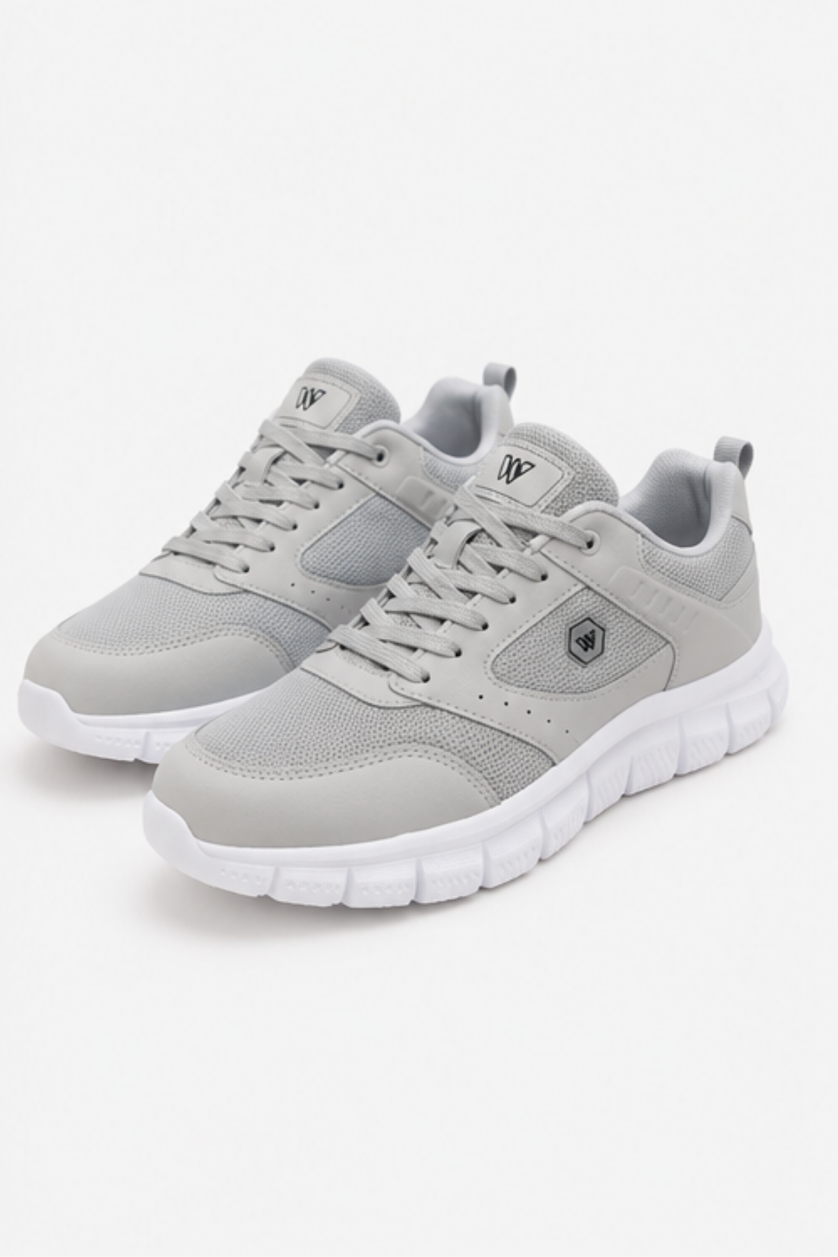 PureWalk Unisex Gri Kalın Tabanlı Spor Ayakkabı - Hafif Esnek Günlük Yürüyüş Sneaker Rahat Koşu ve Şehir Ayakkabısı