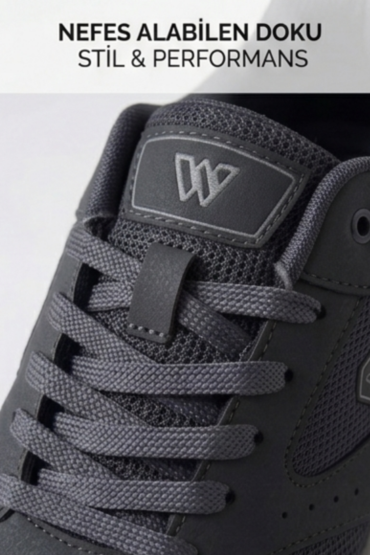 PureWalk Unisex Füme Kalın Tabanlı Spor Ayakkabı - Hafif Esnek Günlük Yürüyüş Sneaker Rahat Koşu ve Şehir Ayakkabısı