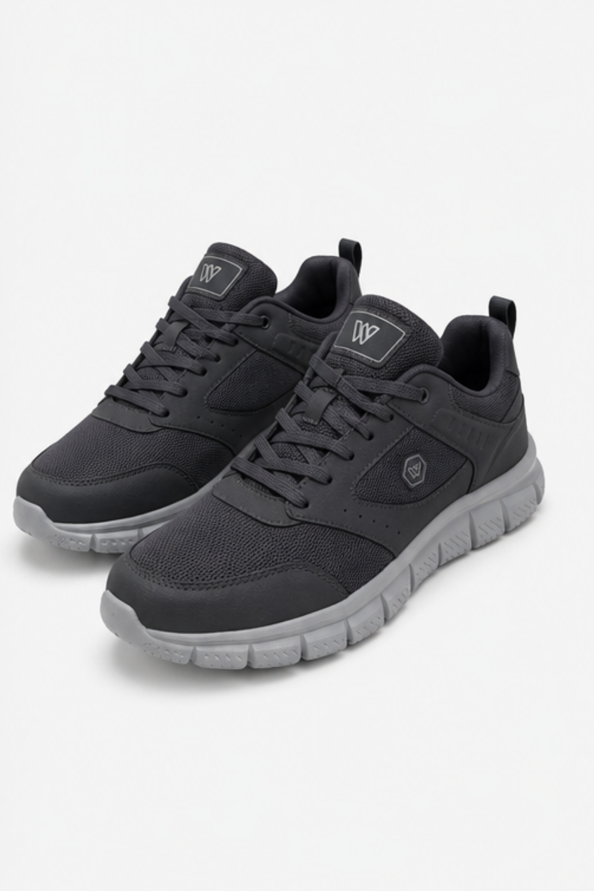 PureWalk Unisex Füme Kalın Tabanlı Spor Ayakkabı - Hafif Esnek Günlük Yürüyüş Sneaker Rahat Koşu ve Şehir Ayakkabısı