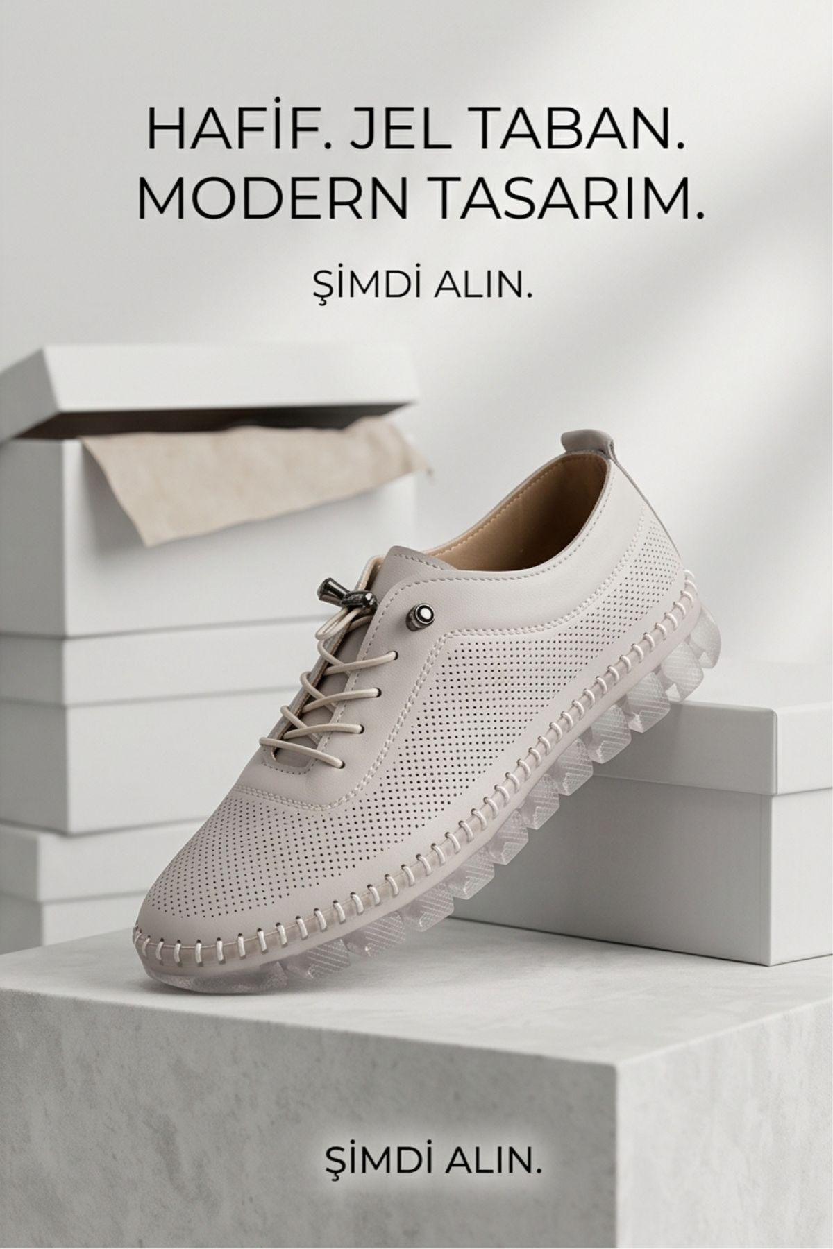 FlexiGel Tam Ortopedik Jel Tabanlı Kadın Krem Loafer - Ultra Esnek Nefes Alabilir Hafif Günlük Anne Ayakkabısı