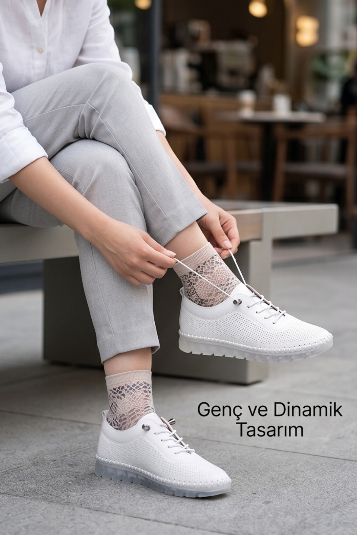 FlexiGel Tam Ortopedik Jel Tabanlı Kadın Beyaz Loafer - Ultra Esnek Nefes Alabilir Hafif Günlük Anne Ayakkabısı