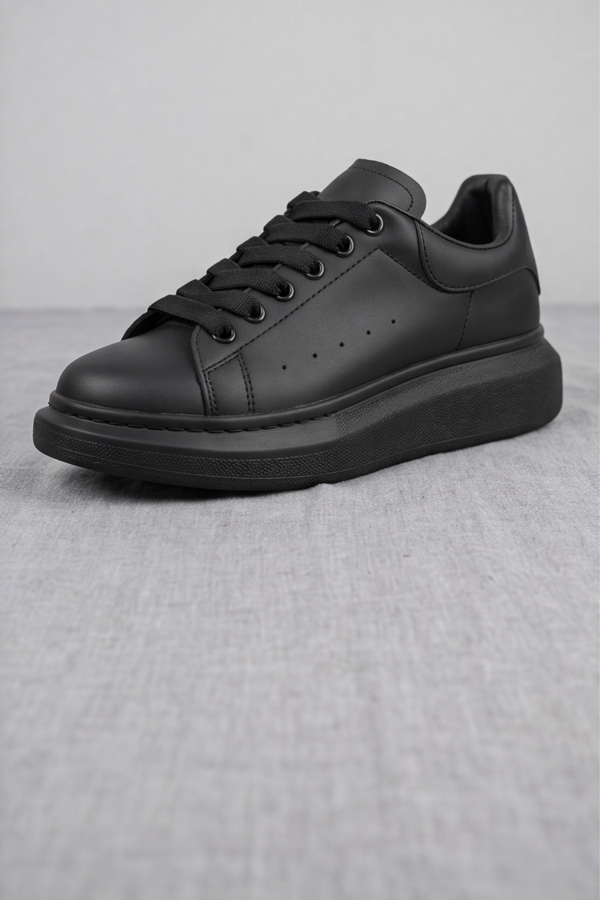 LiaQuenn - Rahat ve Hafif Yüksek Tabanlı Yürüyüş Günlük Spor Giy Çık Unisex Siyah Sneaker Ayakkabı