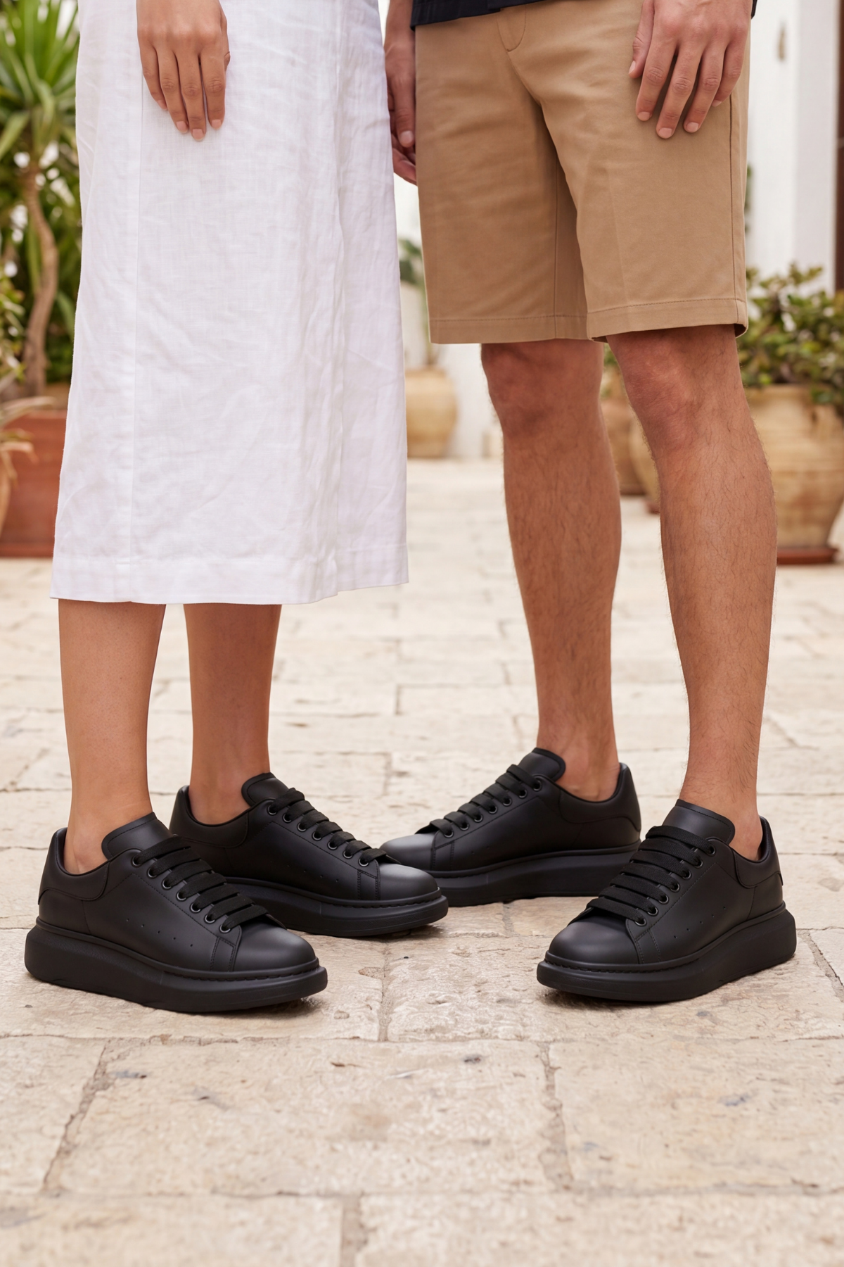 LiaQuenn - Rahat ve Hafif Yüksek Tabanlı Yürüyüş Günlük Spor Giy Çık Unisex Siyah Sneaker Ayakkabı
