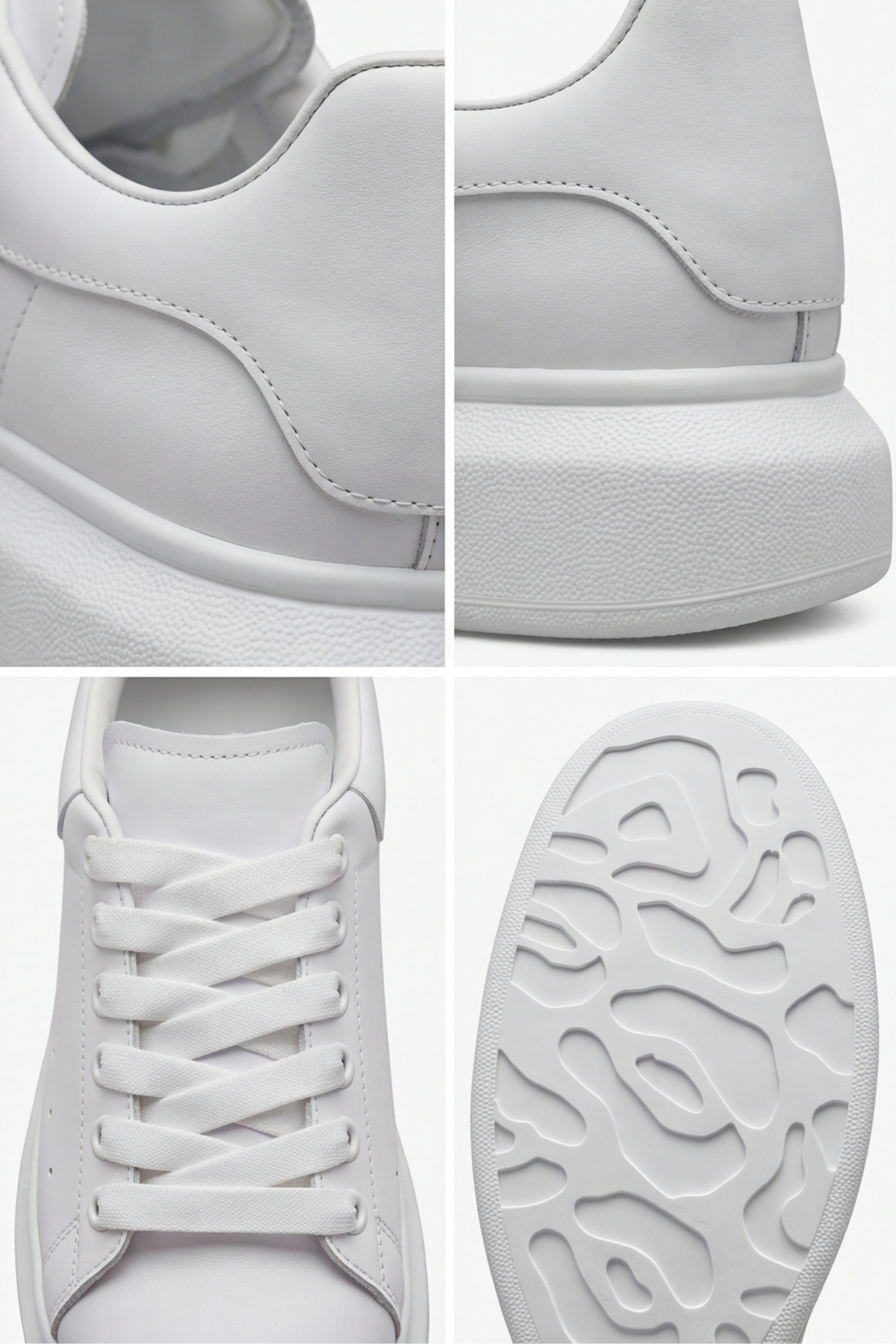 LiaQuenn - Rahat ve Hafif Yüksek Tabanlı Yürüyüş Günlük Spor Giy Çık Unisex Beyaz Sneaker Ayakkabı
