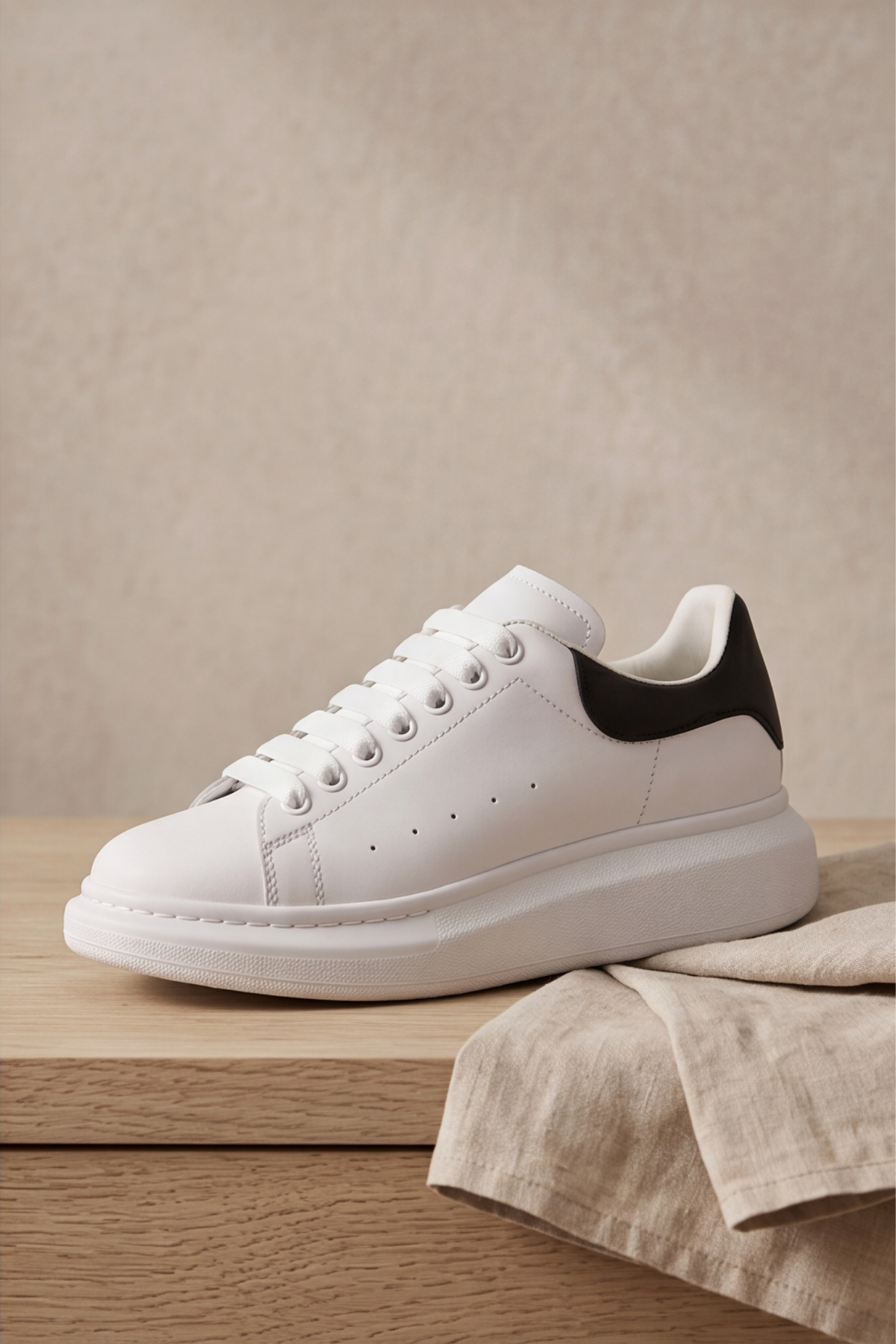 LiaQuenn - Rahat ve Hafif Yüksek Tabanlı Yürüyüş Günlük Spor Giy Çık Unisex Beyaz-Siyah Sneaker Ayakkabı