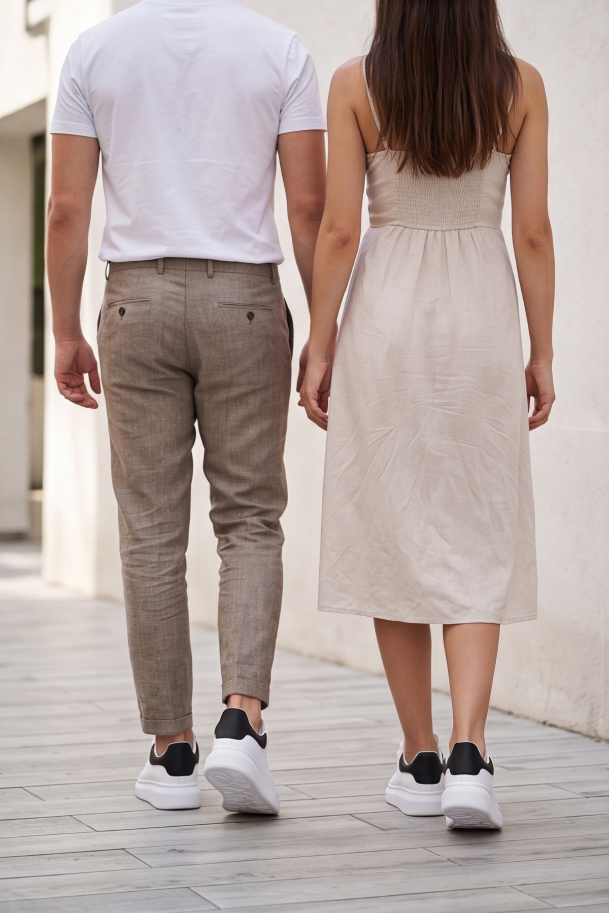LiaQuenn - Rahat ve Hafif Yüksek Tabanlı Yürüyüş Günlük Spor Giy Çık Unisex Beyaz-Siyah Sneaker Ayakkabı