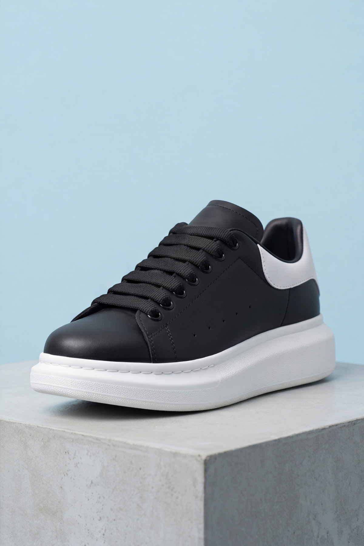 LiaQuenn - Rahat ve Hafif Yüksek Tabanlı Yürüyüş Günlük Spor Giy Çık Unisex Beyaz-Siyah-Beyaz Sneaker Ayakkabı